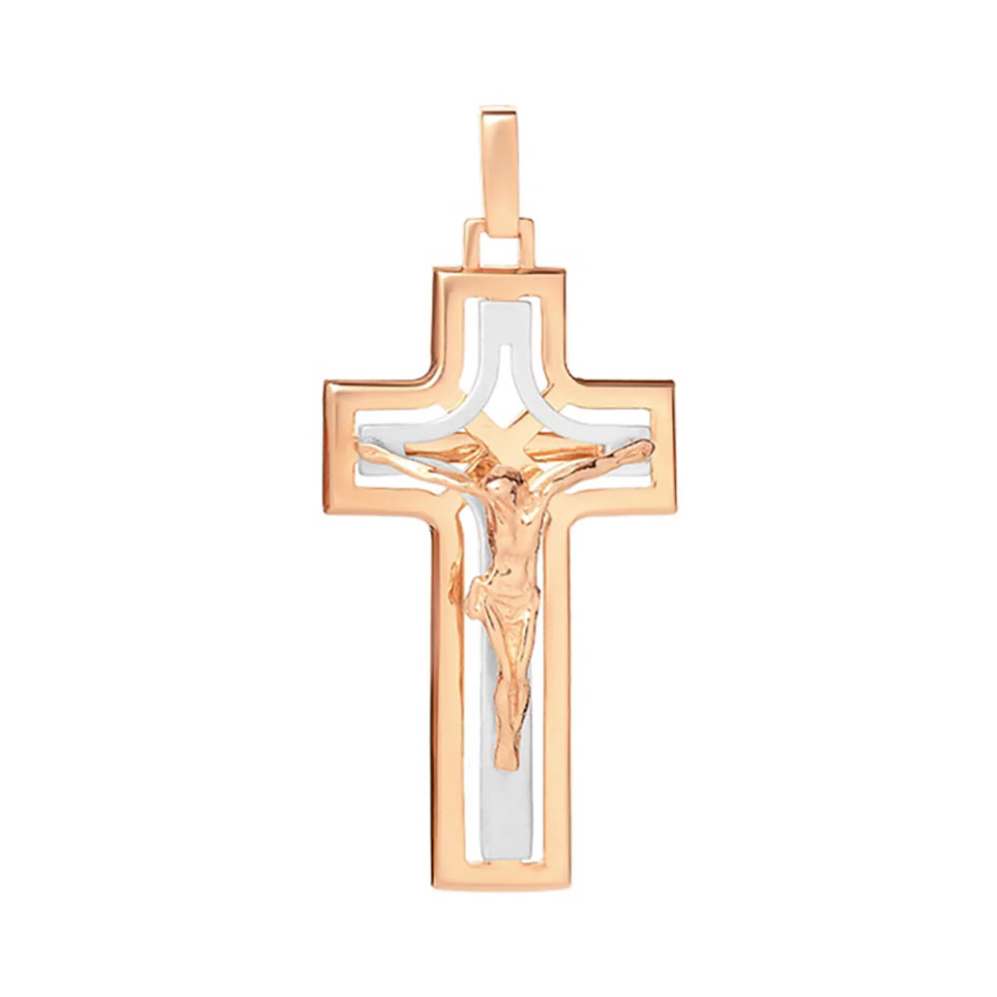 Крестик из комбинированного золота - 960792 - 1