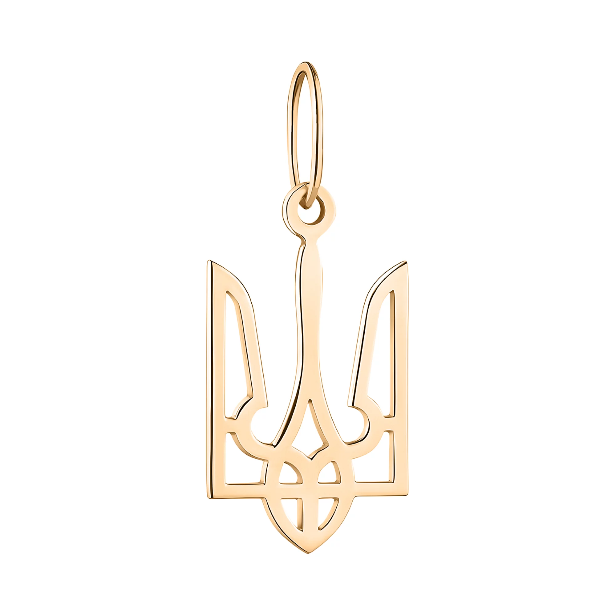"Тризуб-Герб Украины" подвеска из красного золота - 1545453 – изображение 1