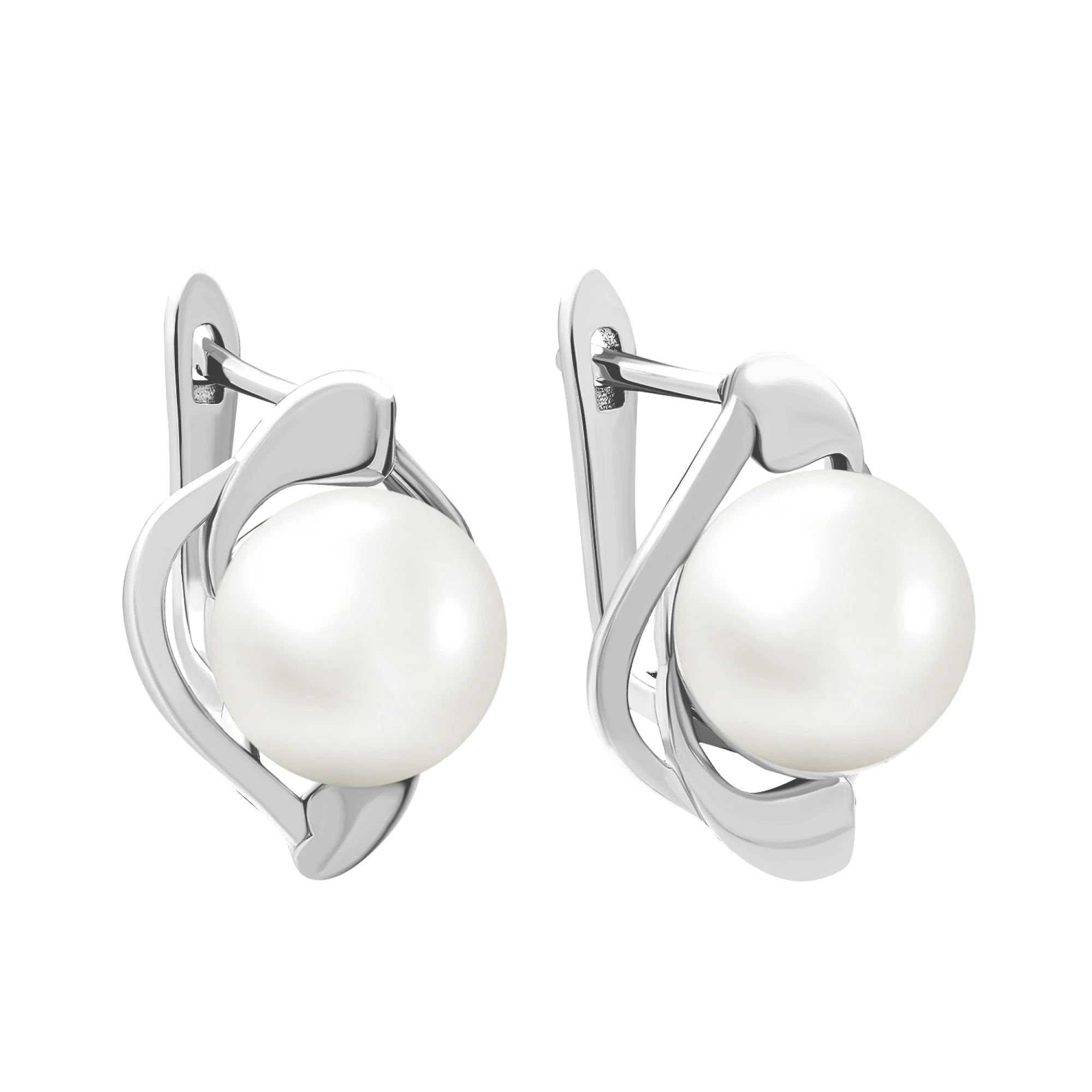Серьги из серебра с жемчугом - 1525059 - 1