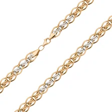 Сучасне кольє з комбінованого золота з плетінням фантазія - 1856650