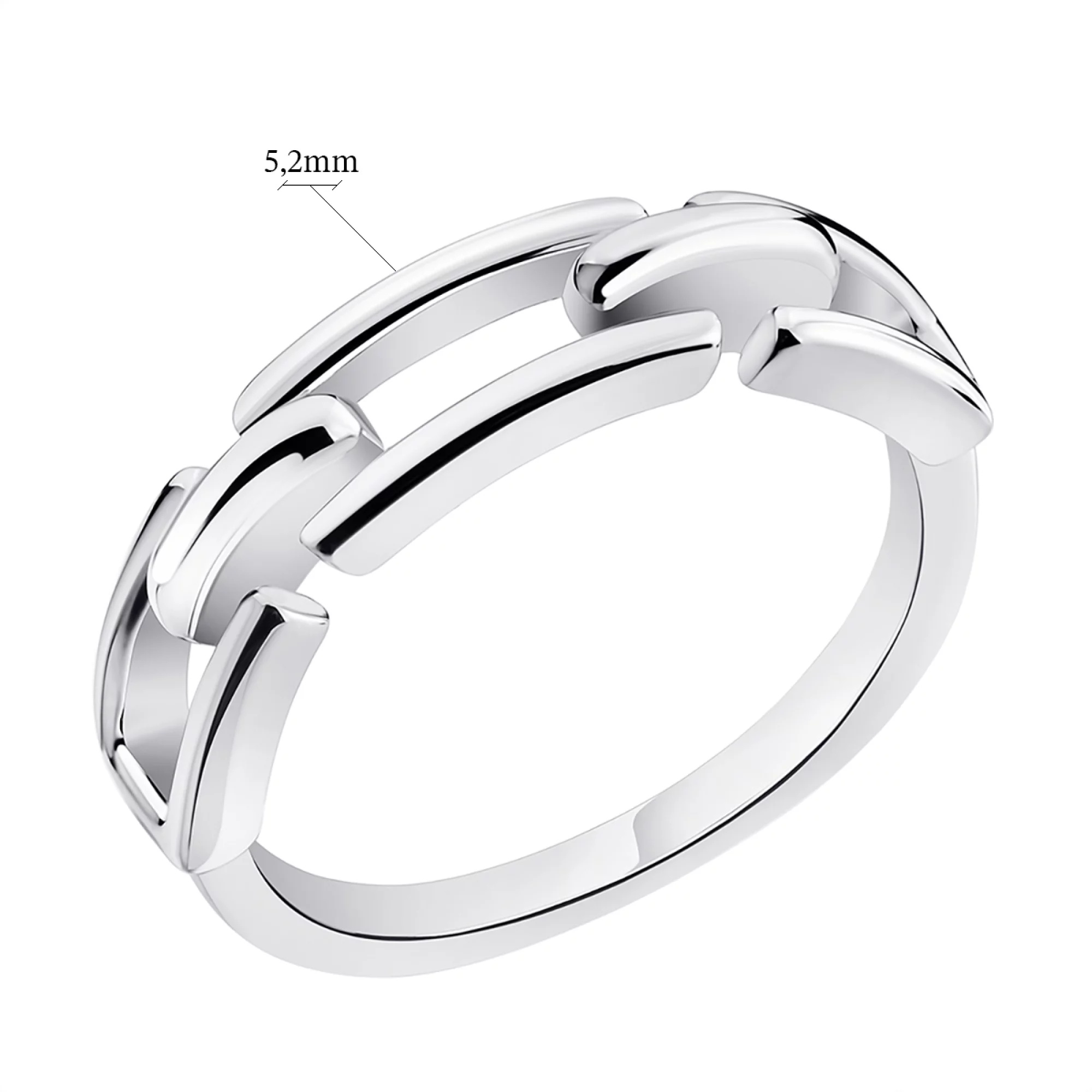 Серебряное кольцо "Цепь" - 1279464 – изображение 2
