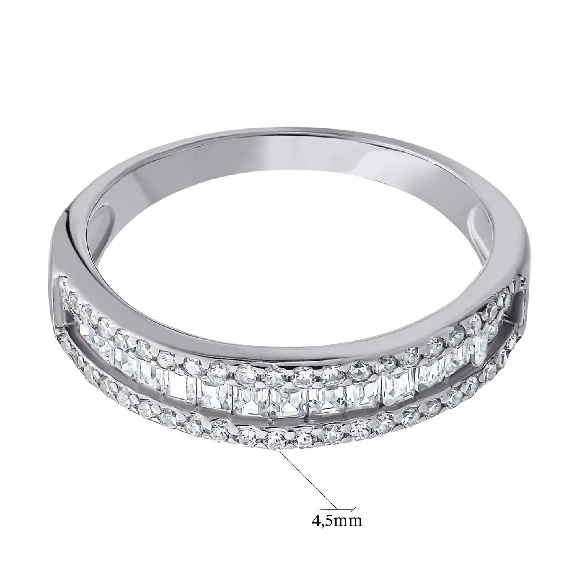 Кольцо из серебра с фианитами - 1428485 - 2