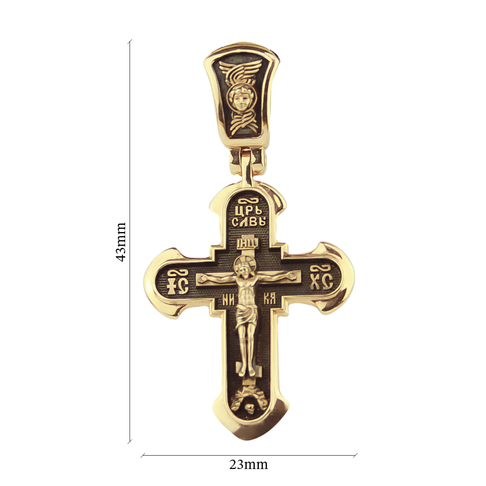 Золотой крестик с чернением - 431418 – изображение 3