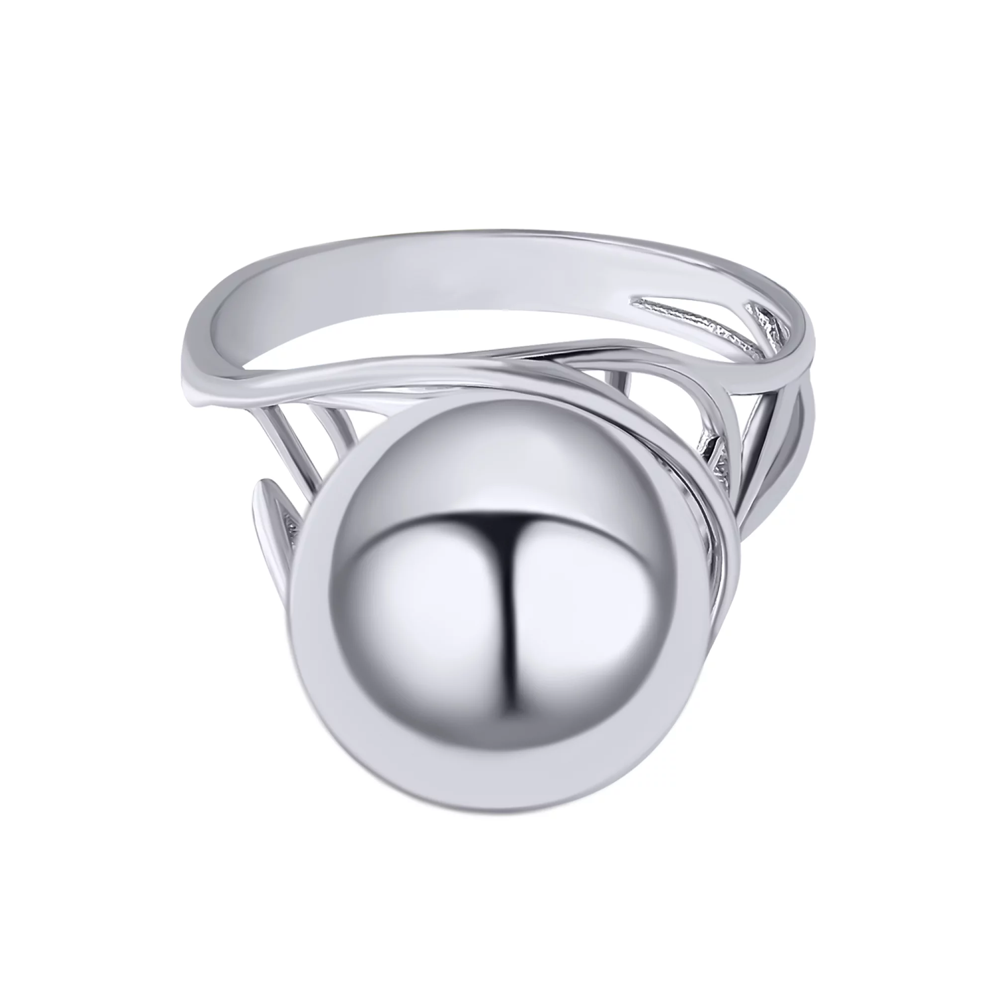 Серебряное кольцо "Шар" - 773377 – изображение 2