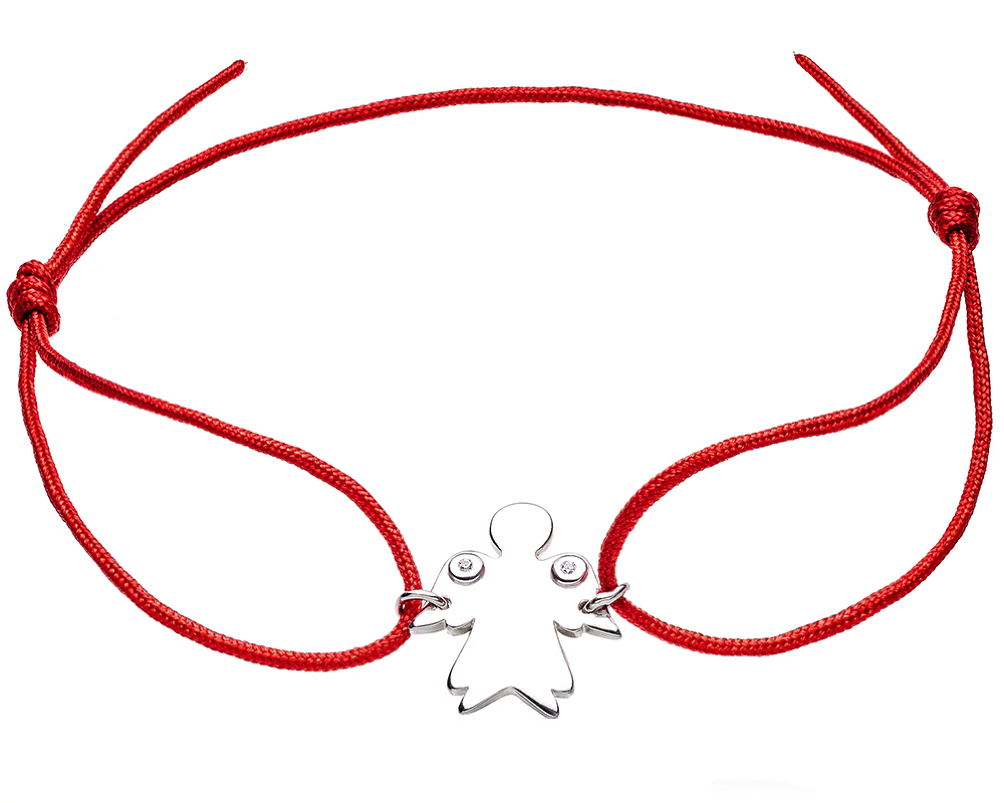 Браслет червона нитка зі срібним Янголом і цирконієм - 466352 – зображення 1