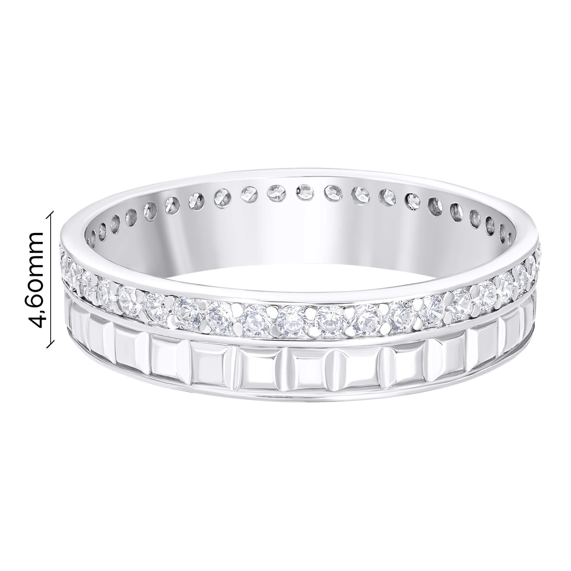 Серебряное кольцо с фианитами - 1549900 - 3