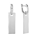 Сережки з білого золота з підвісами "Прямокутник" - 971342