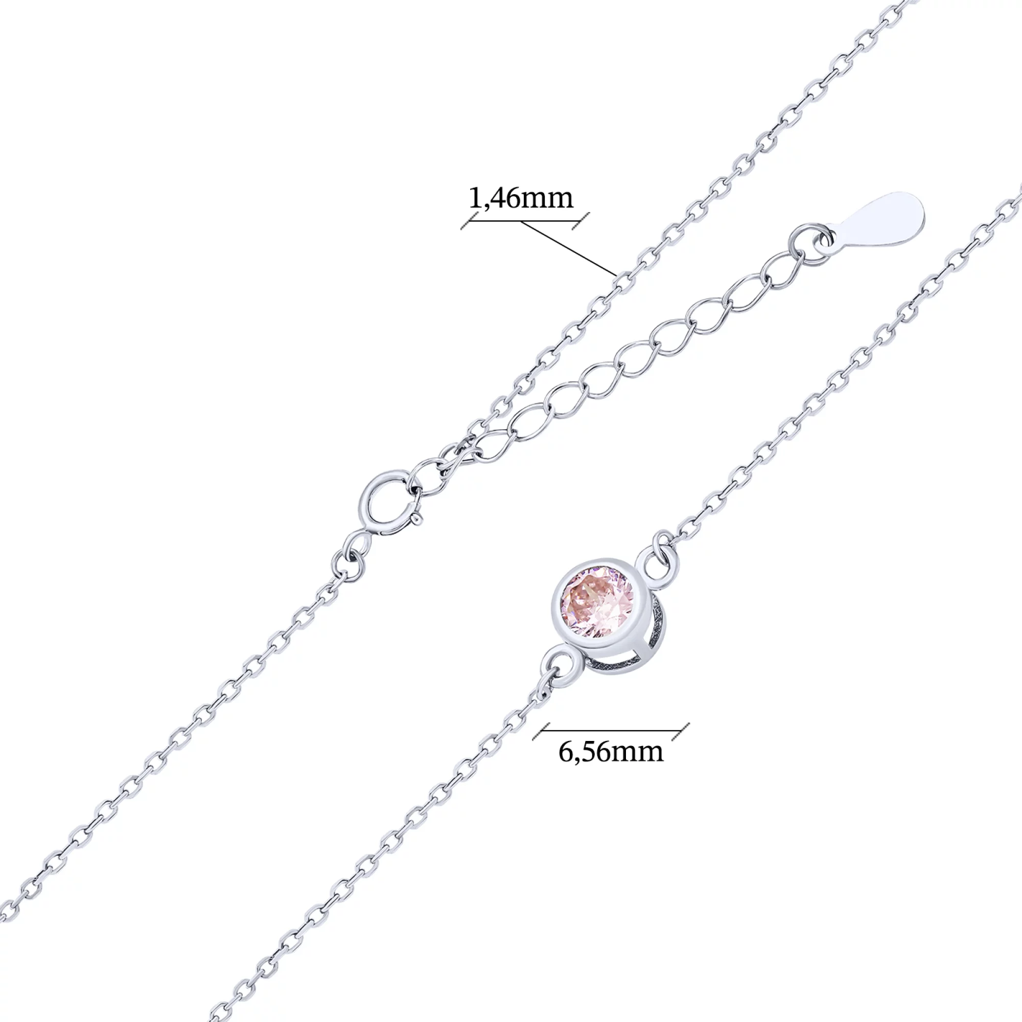 Браслет из серебра с фианитом плетение якорь - 1626435 – изображение 3