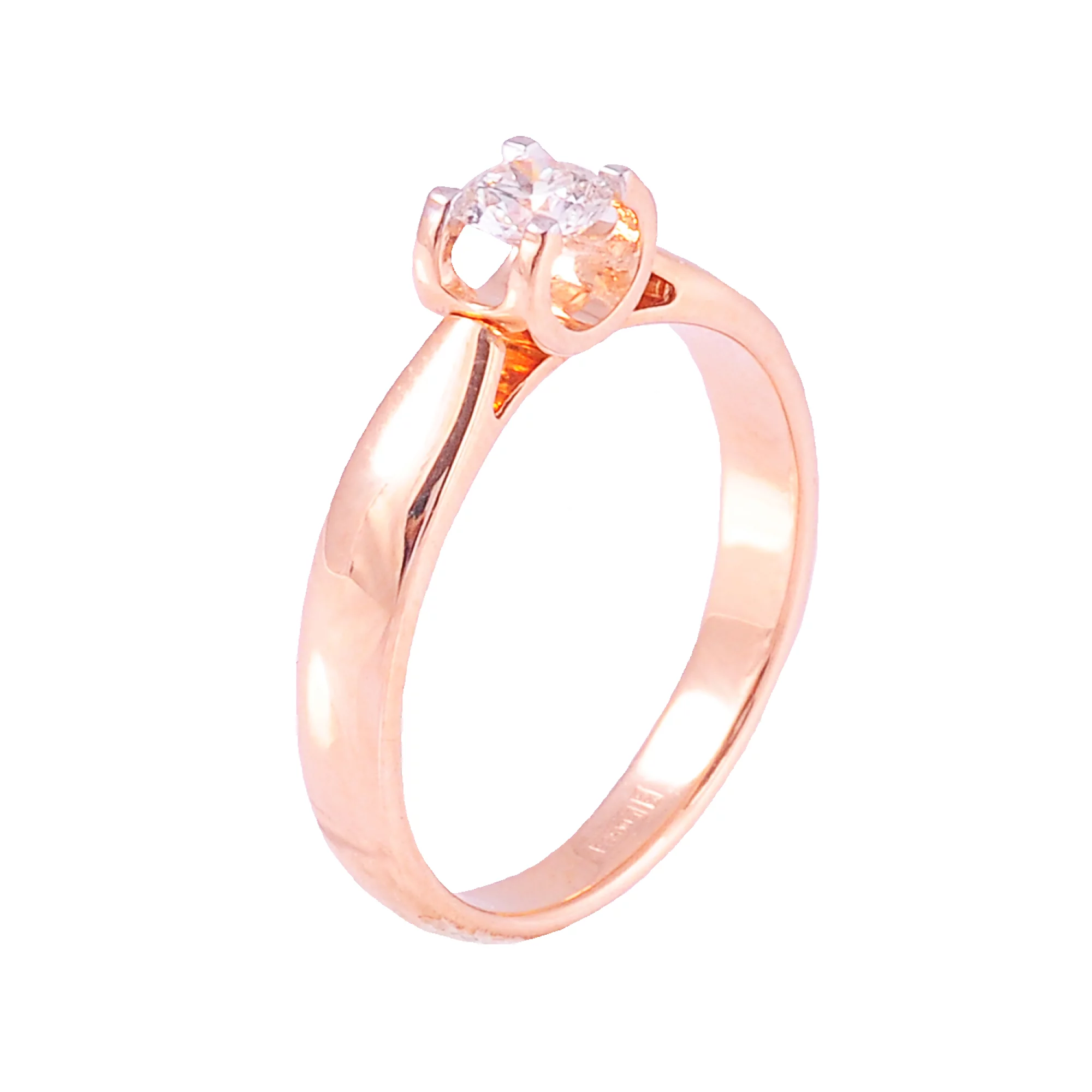 Золотое кольцо с бриллиантом - 538702 – изображение 1