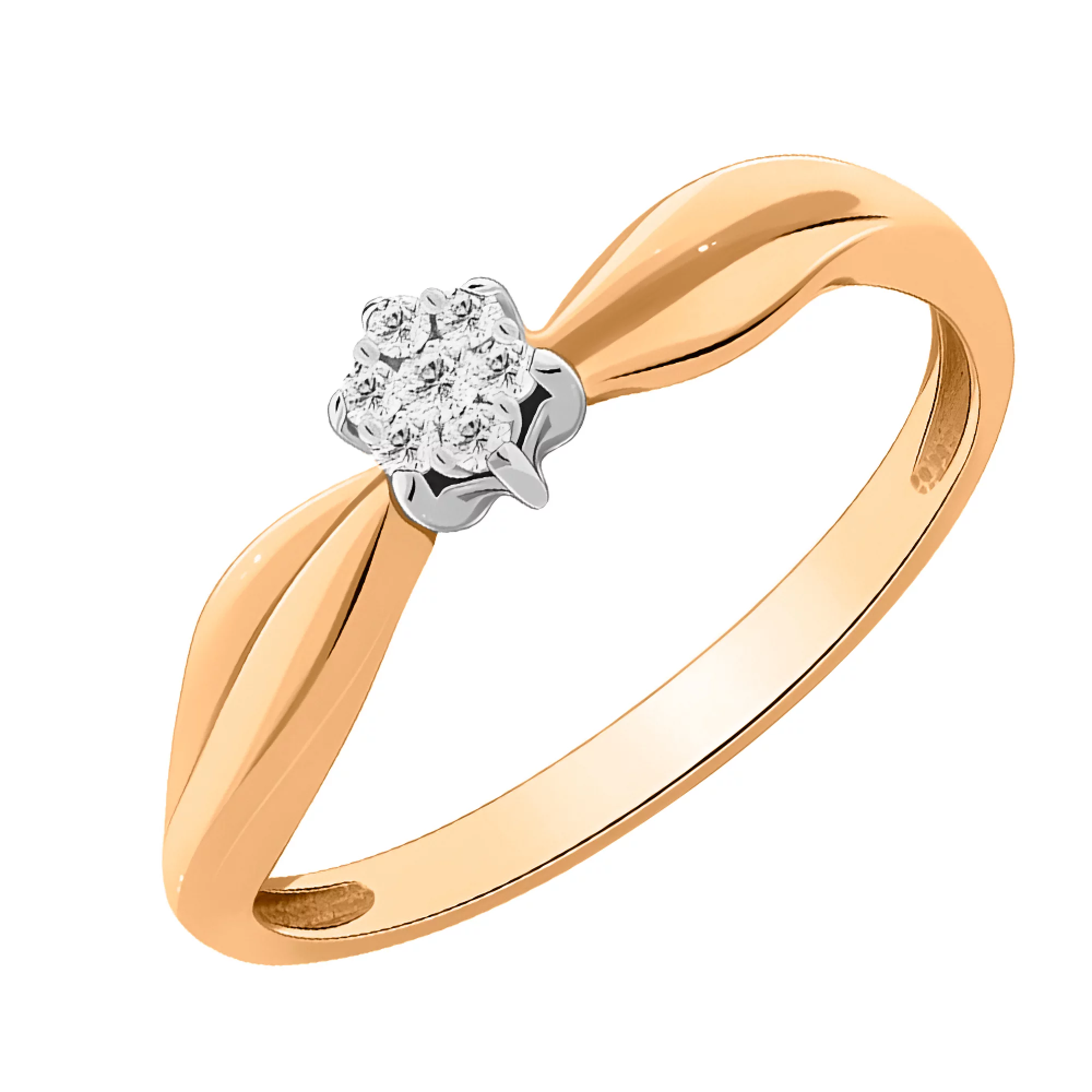 Кольцо из белого золота с бриллиантом - 511530 – изображение 1