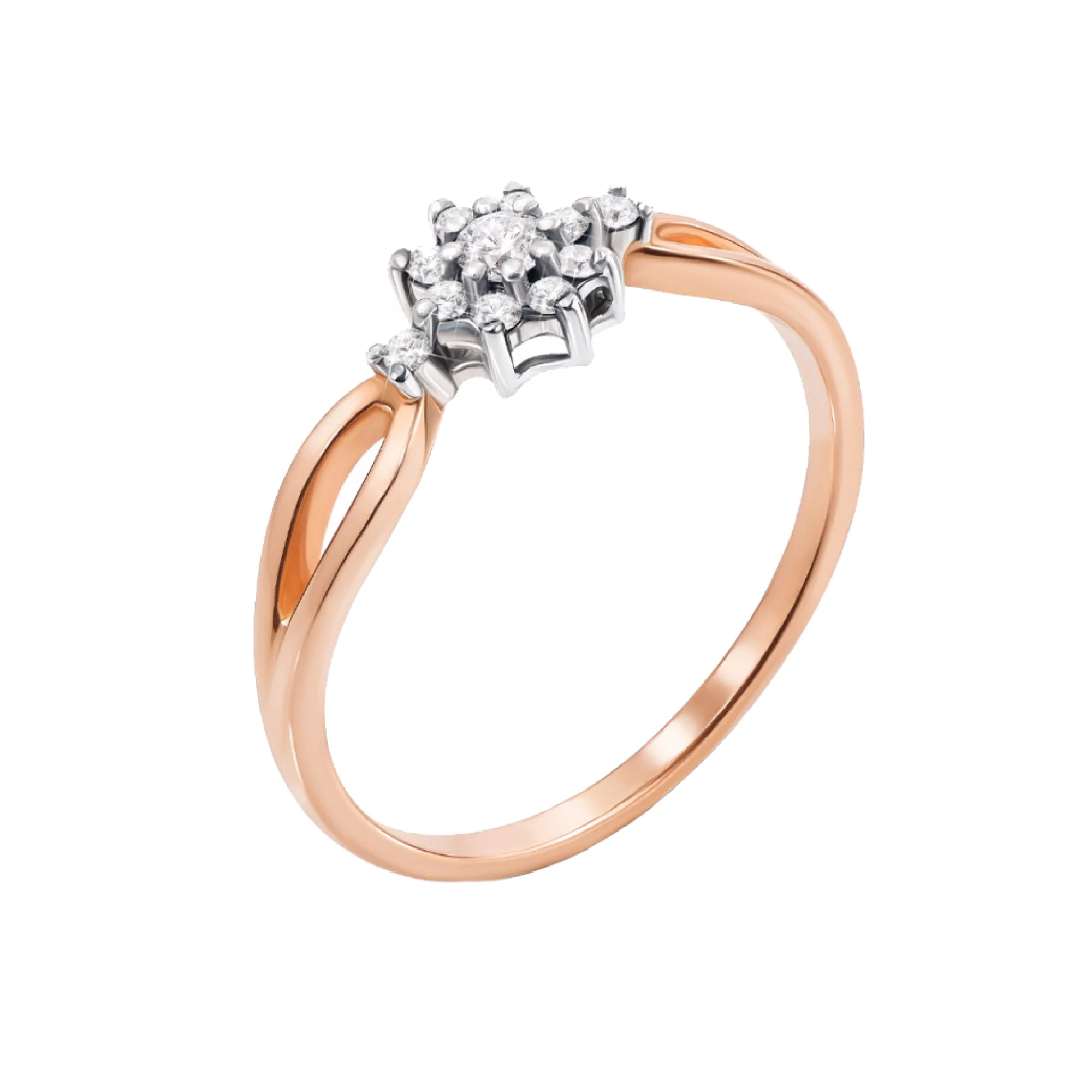 Золотое кольцо с бриллиантами - 482574 – изображение 1
