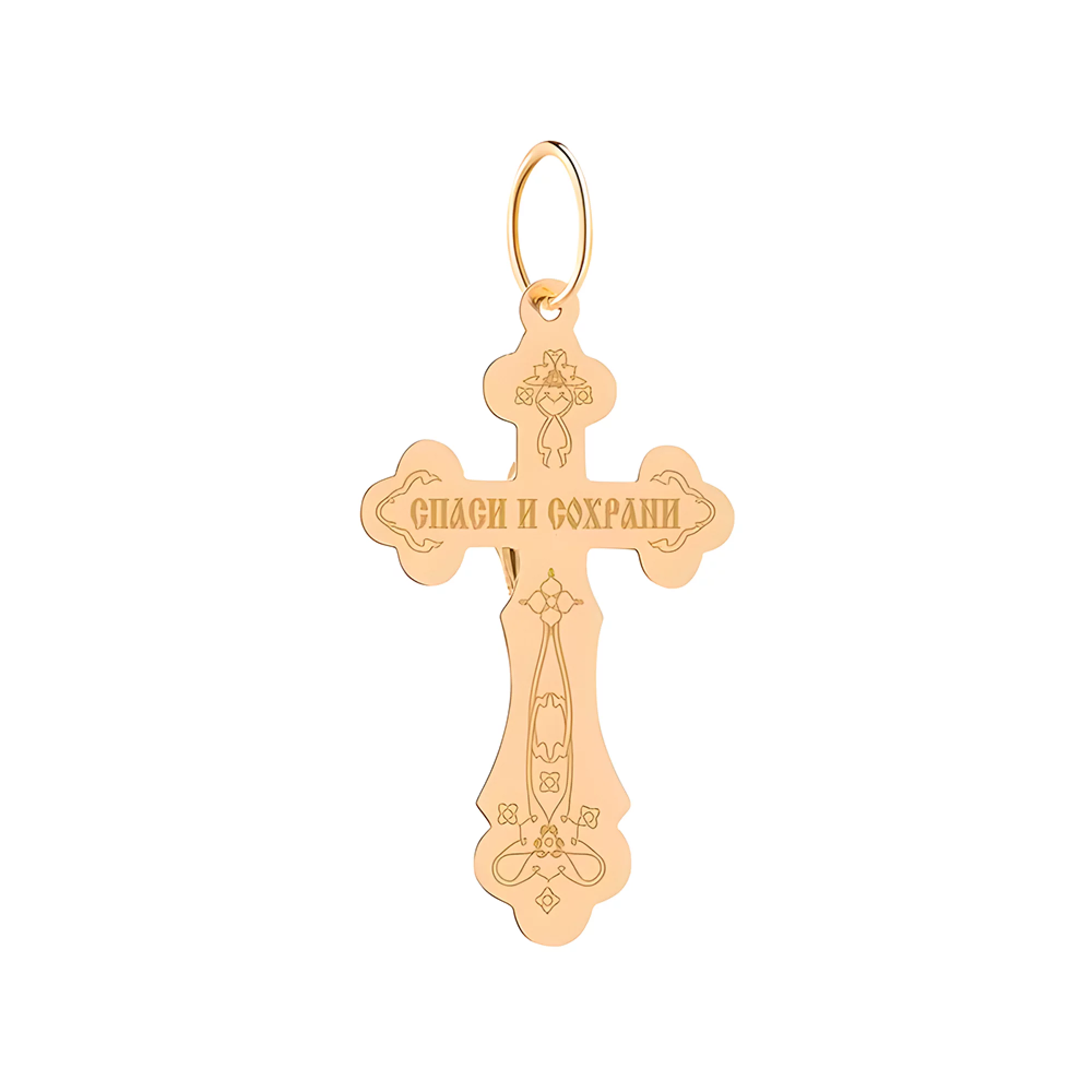 Крестик из комбинированного золота - 367126 – изображение 2