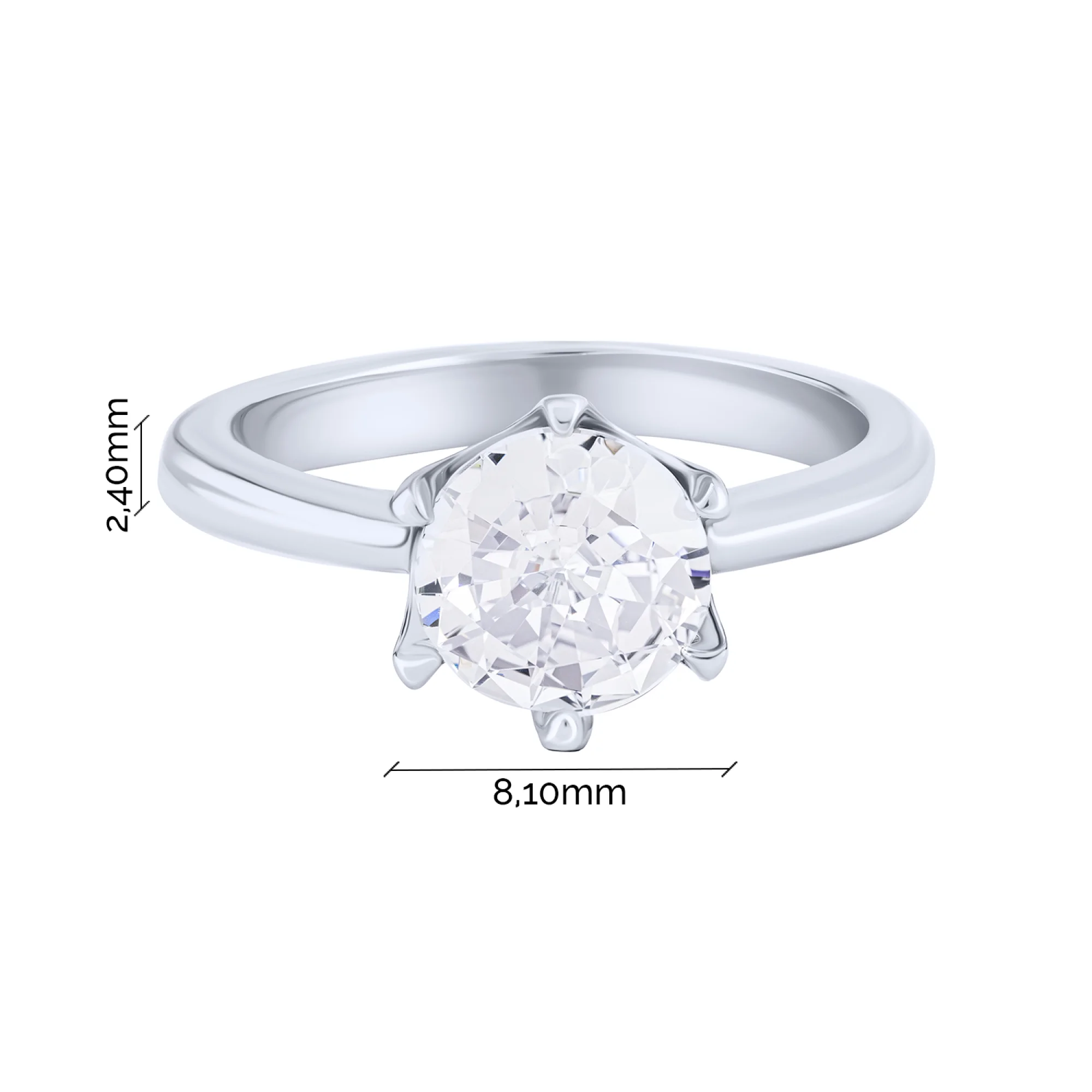 Серебряное кольцо с фианитом - 2076857 - 3