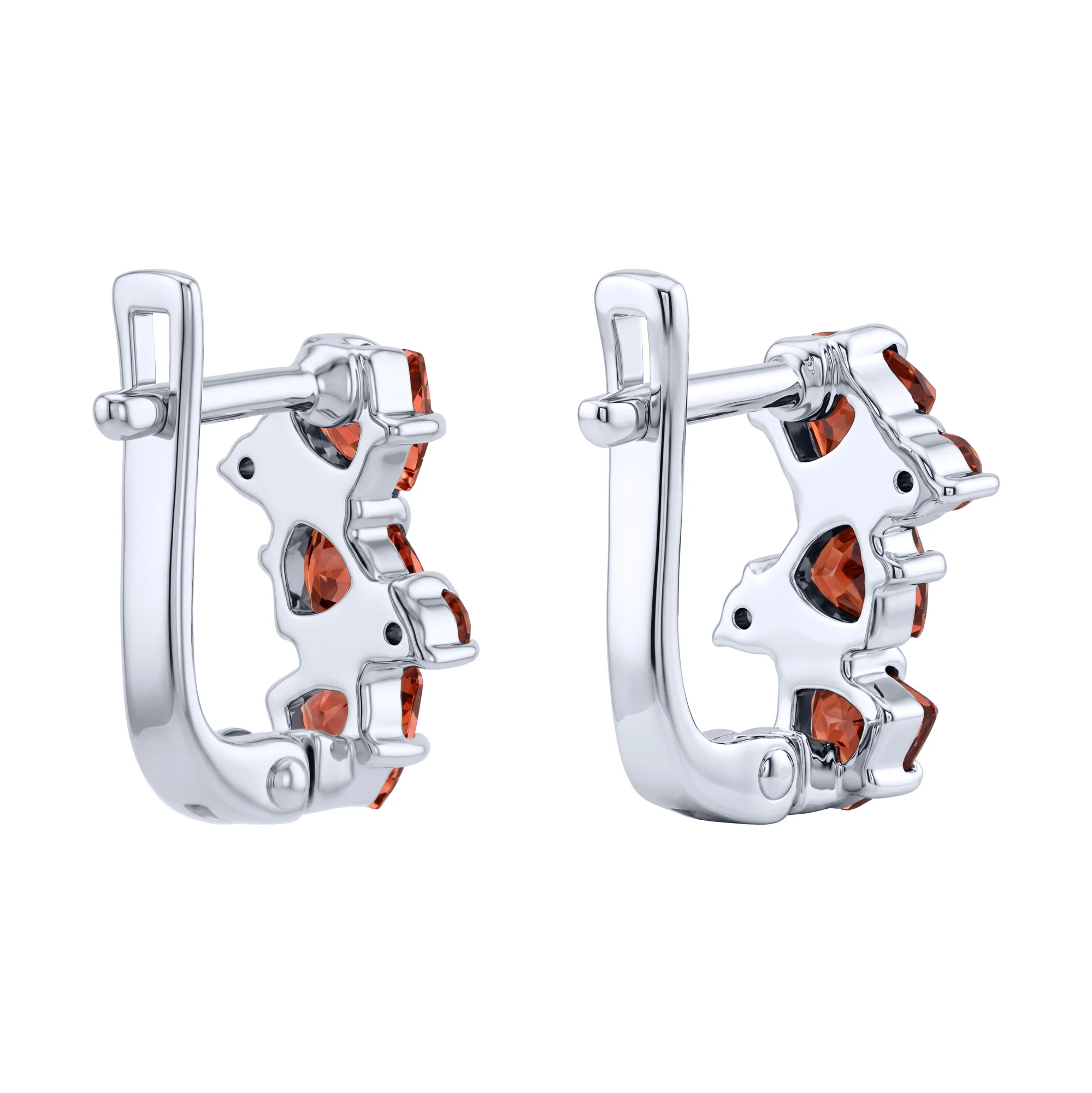 Сережки из серебра с гранатом - 2271949 - 2