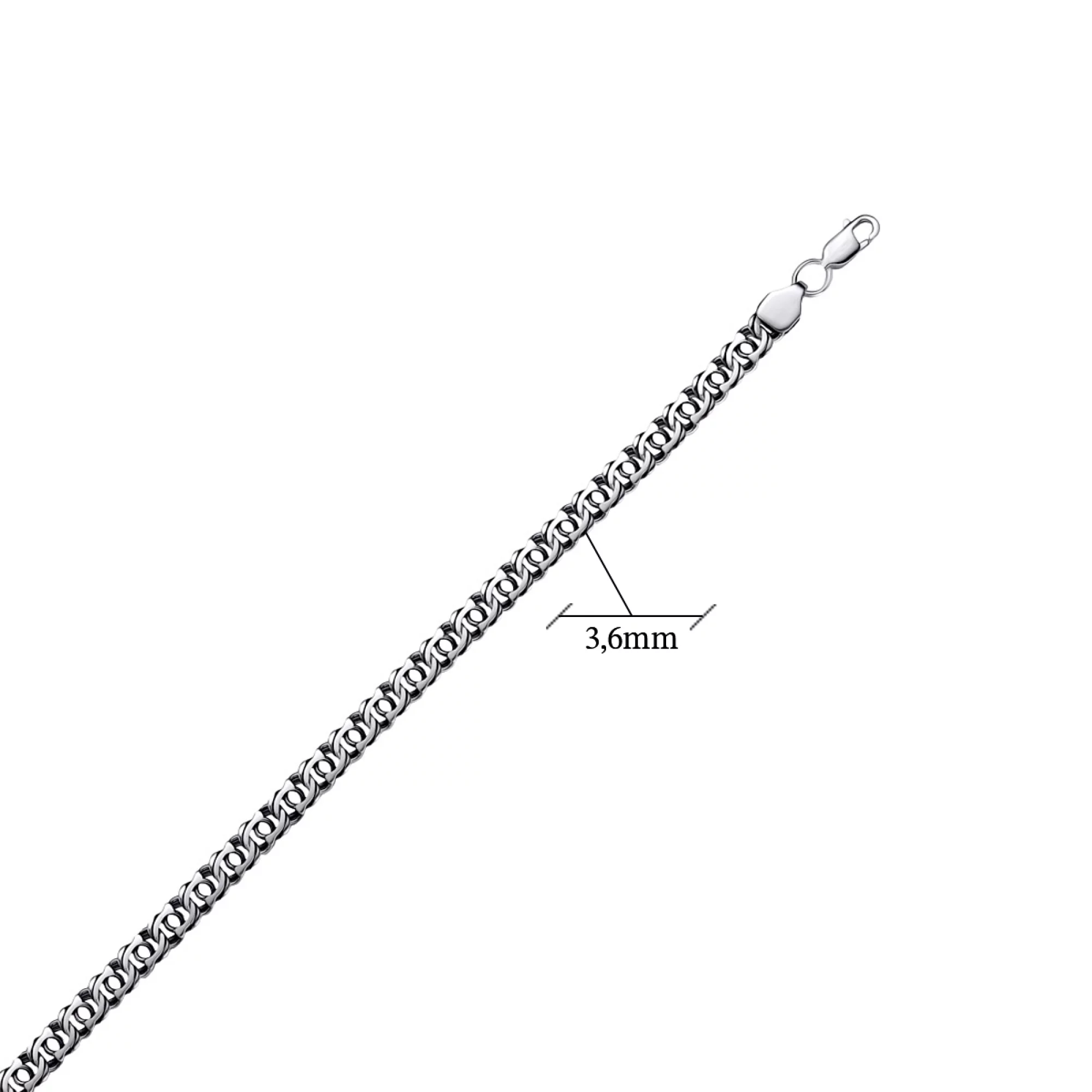 Срібний чоловічий браслет з чорнінням плетіння бісмарк - 1525615 – зображення 2