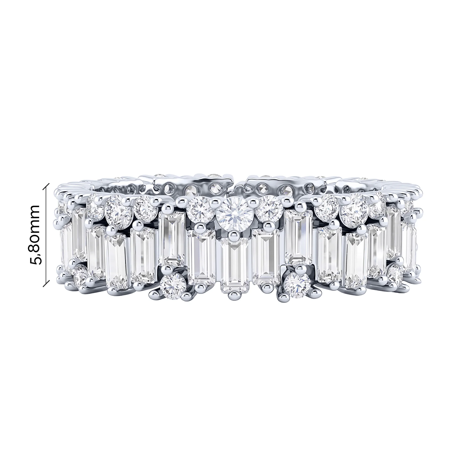 Серебряное кольцо с фианитами  - 2261143 - 3