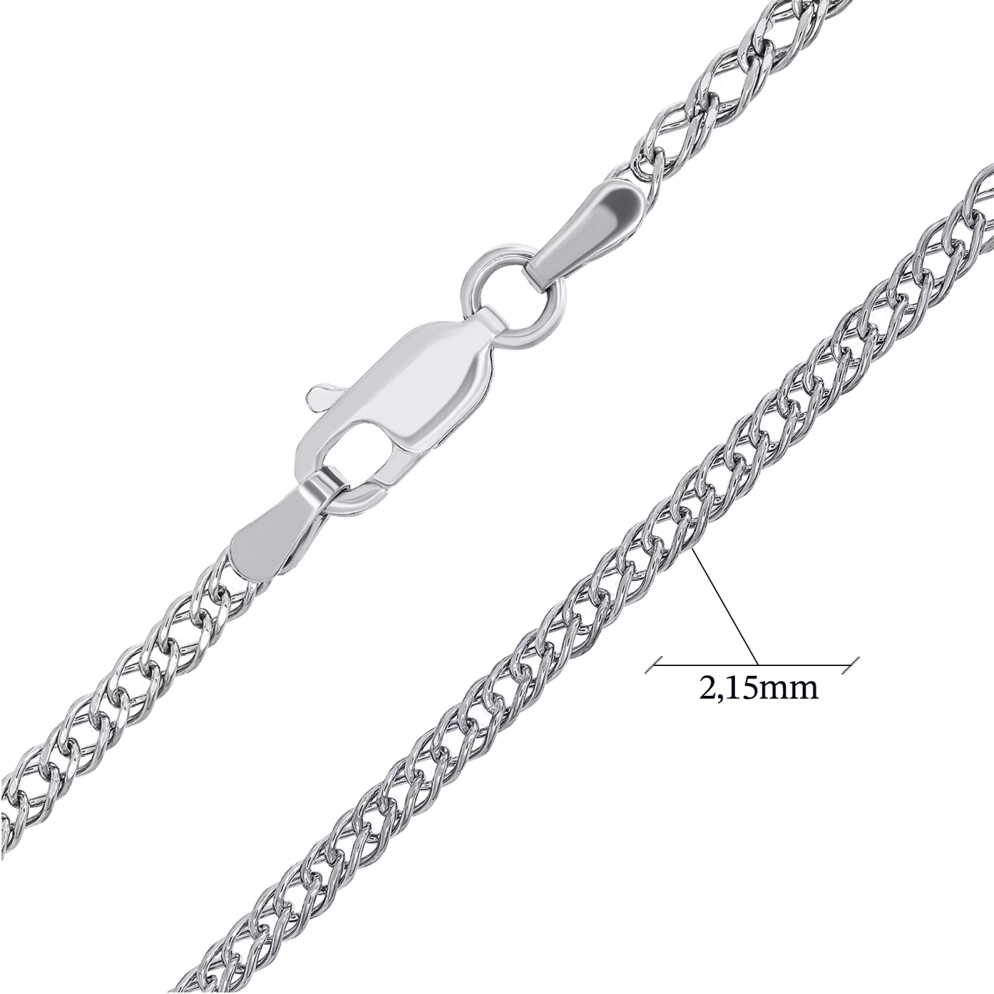 Серебряная цепочка плетение рембо - 1548244 – изображение 2