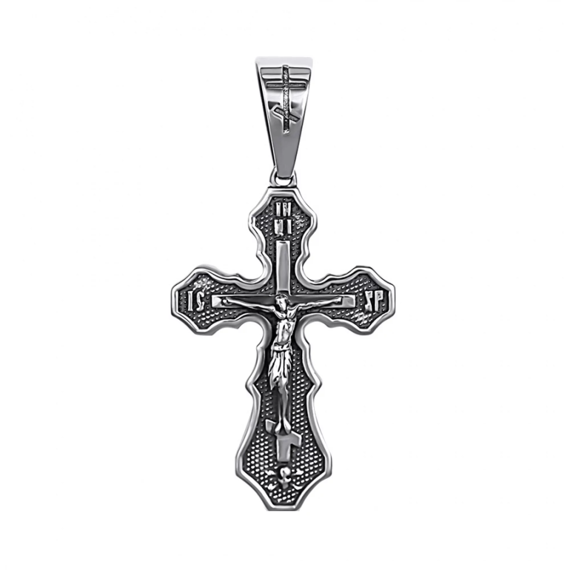 Срібний хрест з чорнінням - 970278 – зображення 1