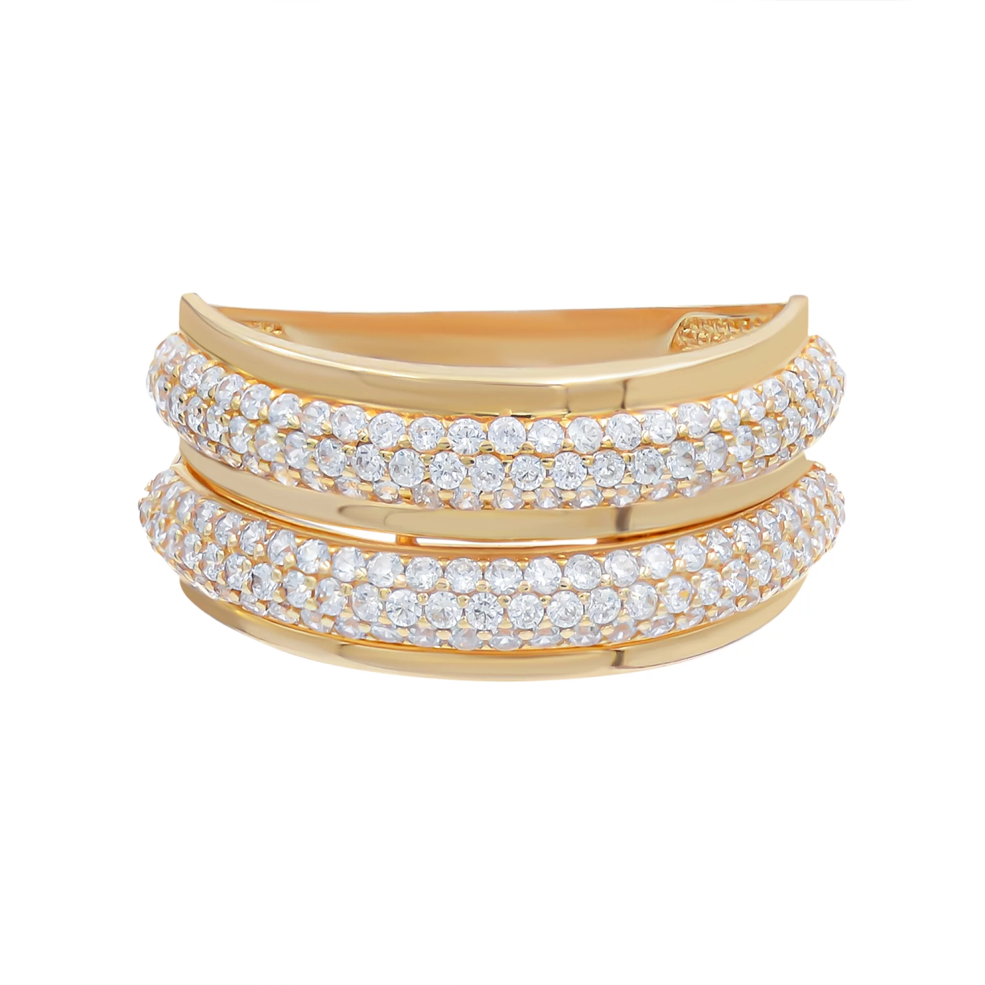 Золотое кольцо с фианитом - 773521 – изображение 2