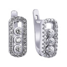 Серебряные сережки с фианитами - 411504