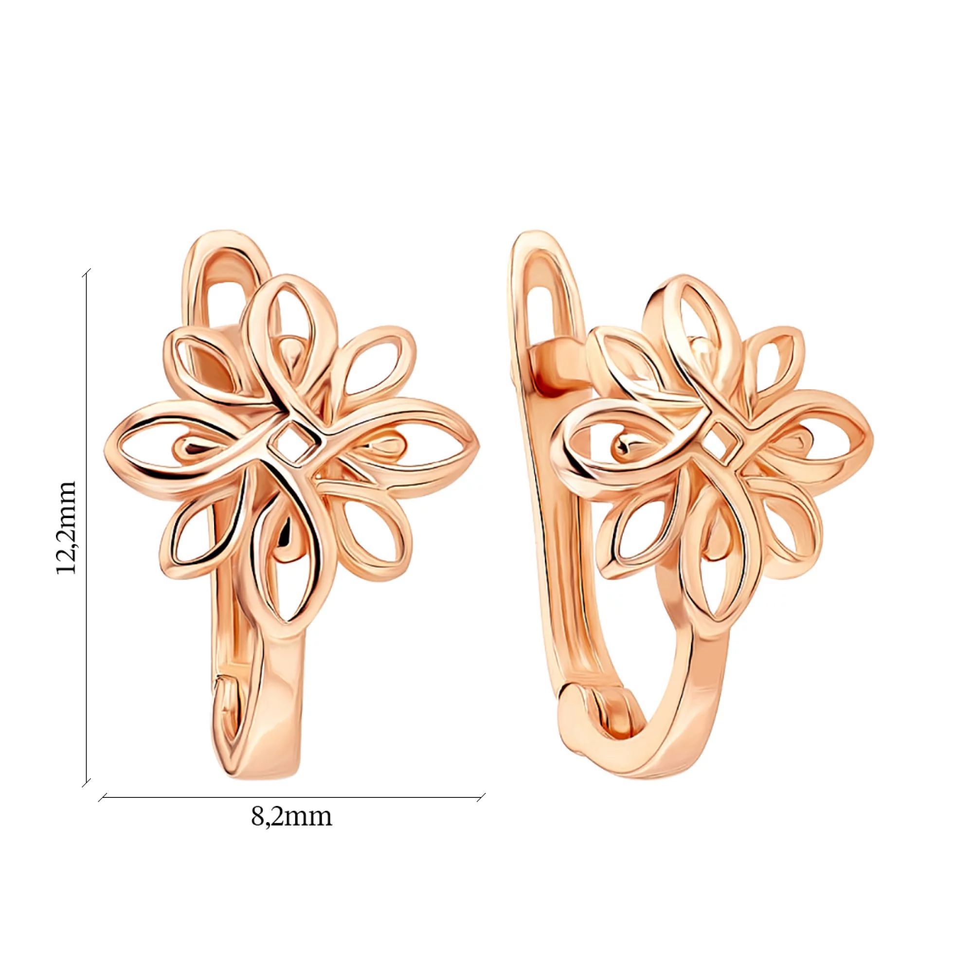 Сережки детские из красного золота - 973321 - 2