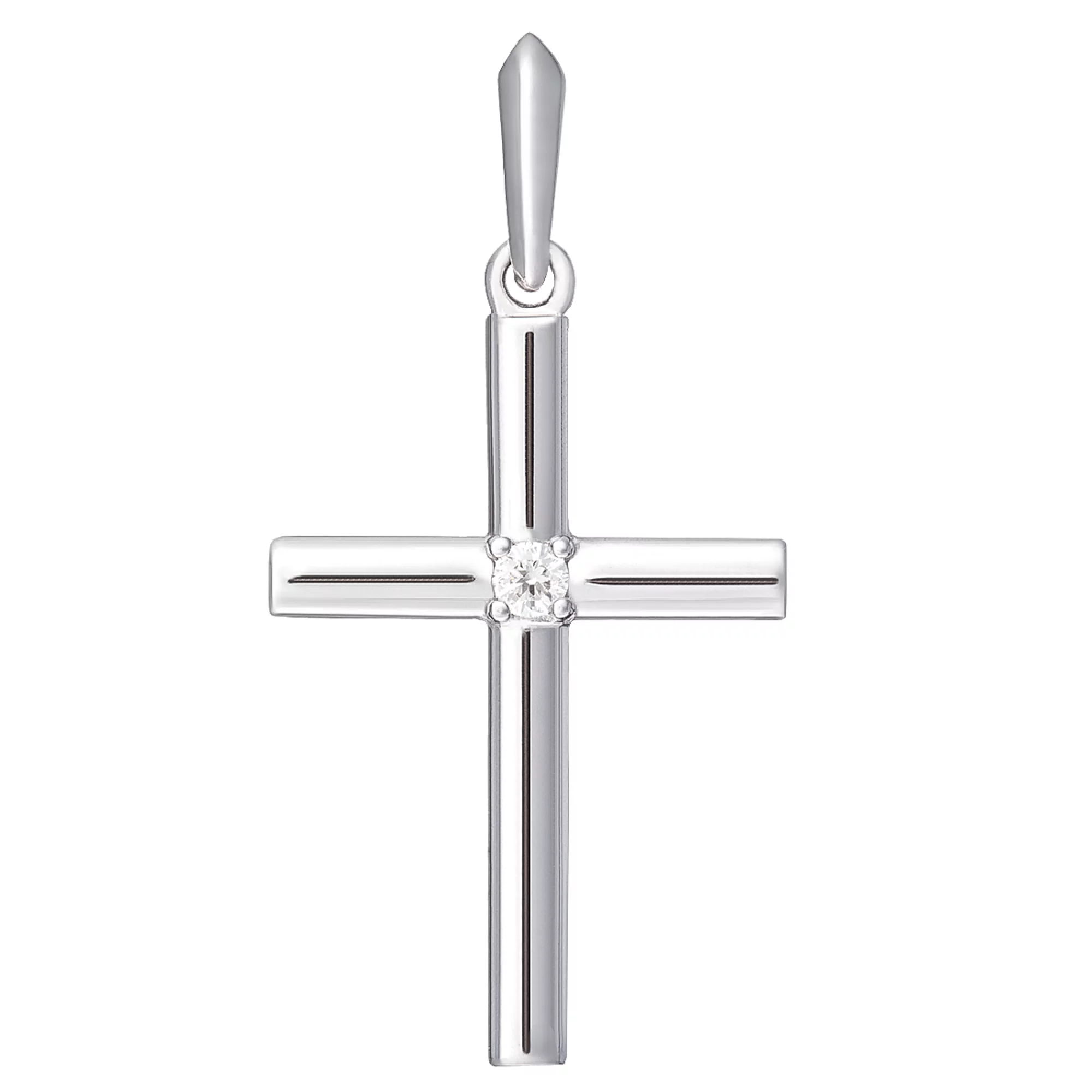Золотой крестик с бриллиантом - 383376 – изображение 2