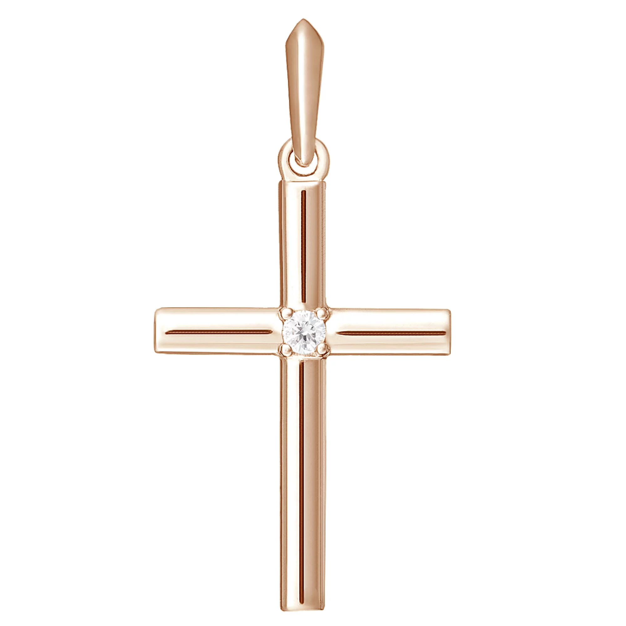 Золотой крестик с бриллиантом - 383375 – изображение 2
