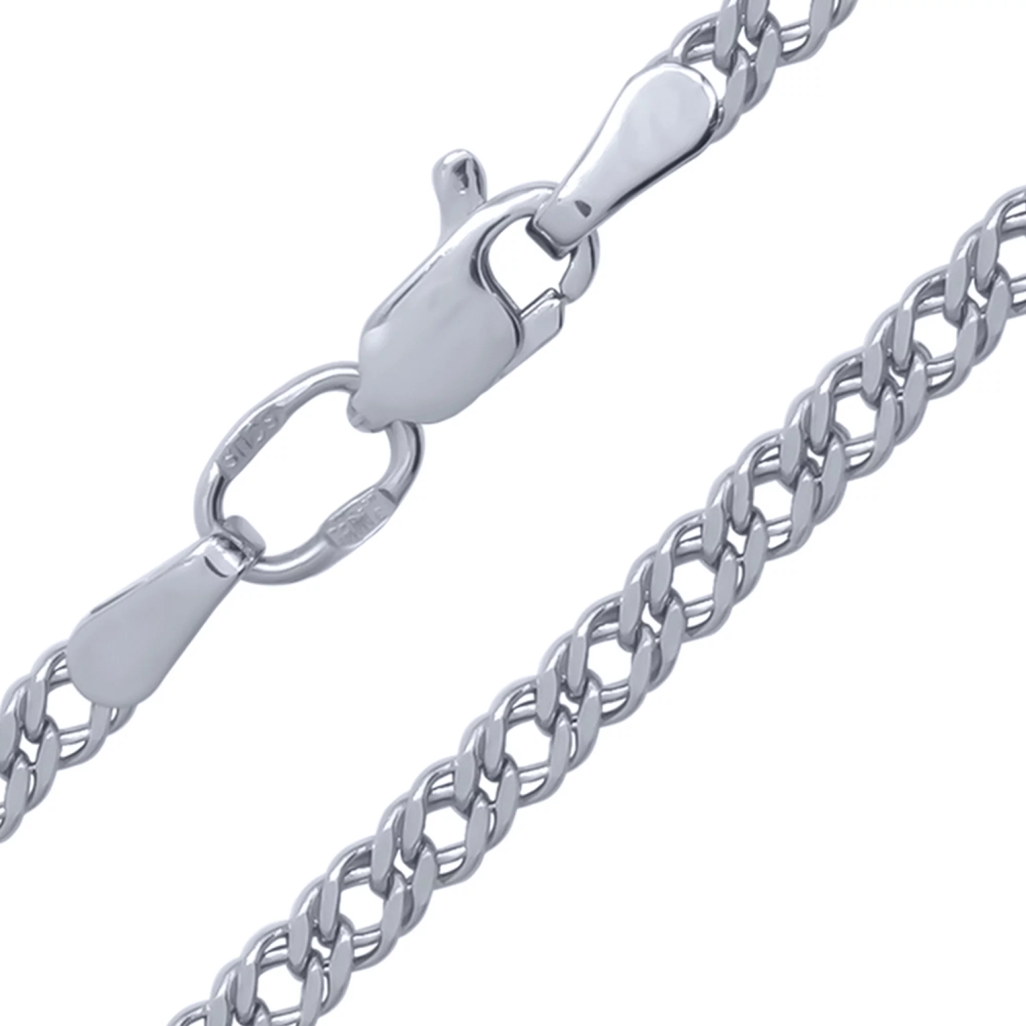 Ланцюжок срібний у плетінні подвійний ромб - 1606629 – зображення 1