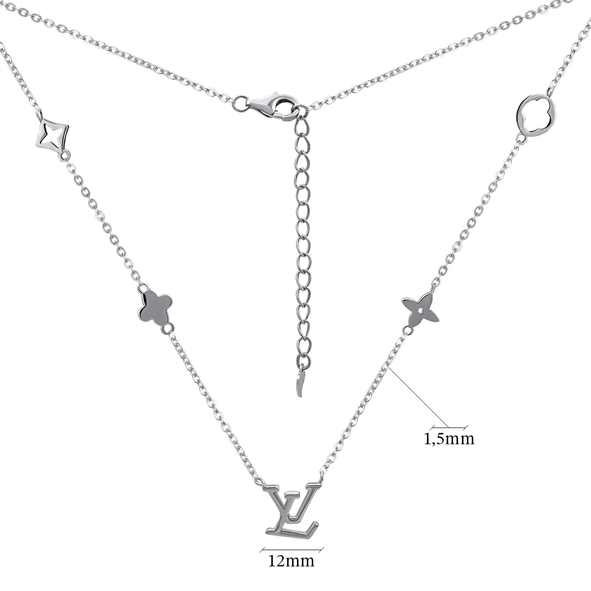 Колье серебряное с подвесками с плетением Якорным - 1269087 – изображение 2