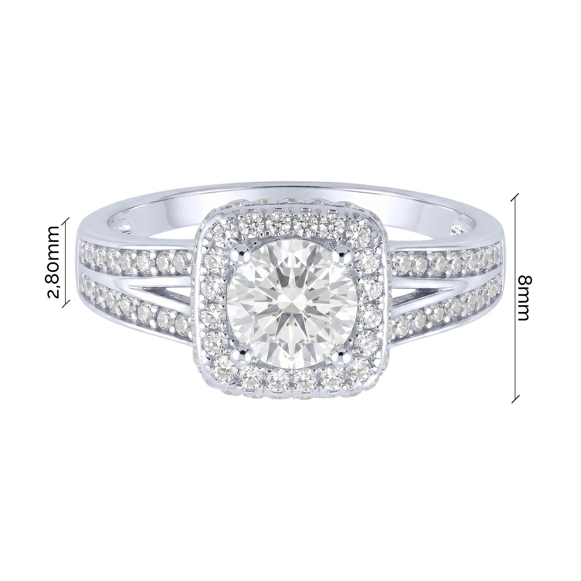 Серебряное двойное кольцо 2 в 1 "Геометрия" с фианитами - 2260727 - 5