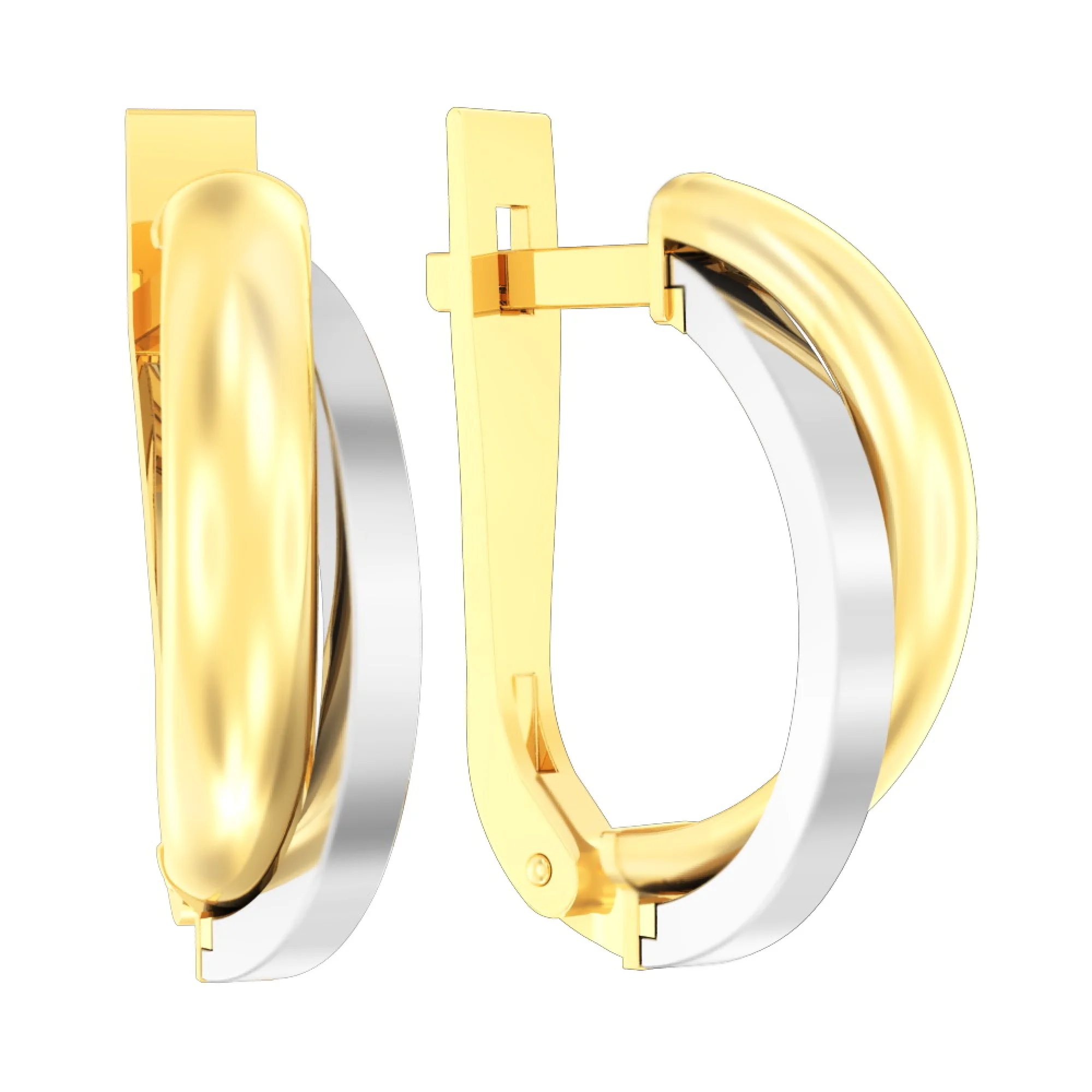 Серьги из комбинированного золота - 1500849 - 1