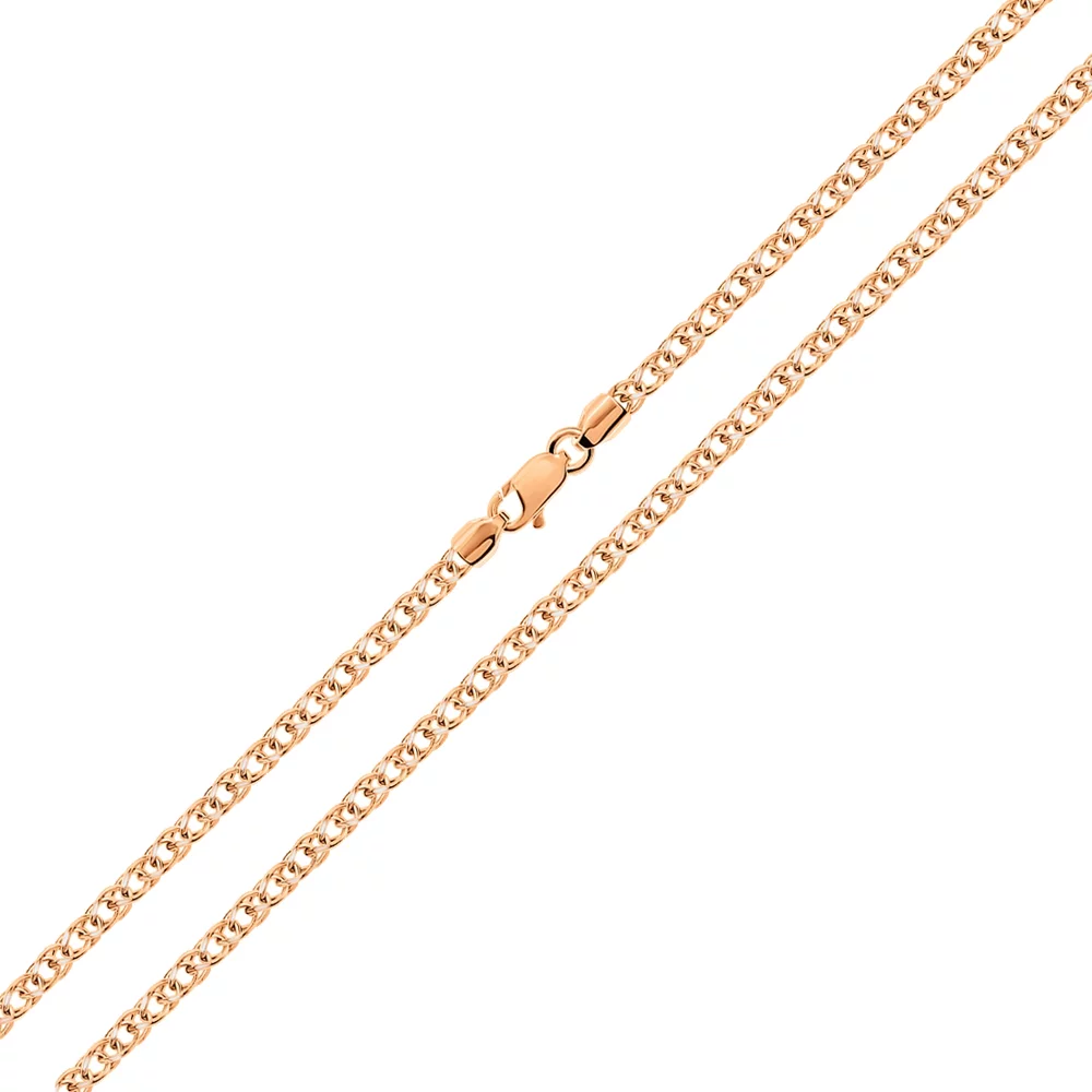 Ланцюг з комбінованого золота в плетінні Фантазія. Артикул ц3012902р: ціна, відгуки, фото – купити в інтернет-магазині AURUM