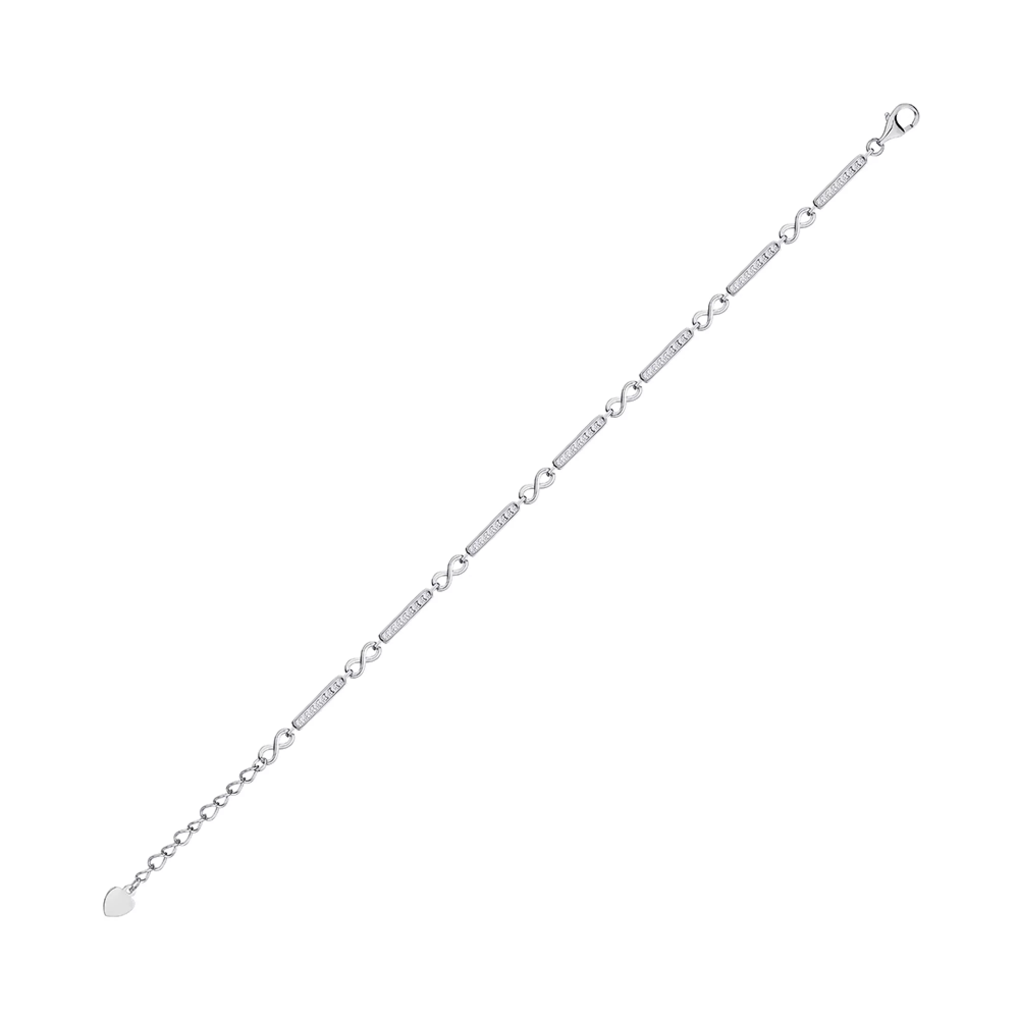 Браслет из серебра с фианитом плетение Фантазия - 1294700 – изображение 1