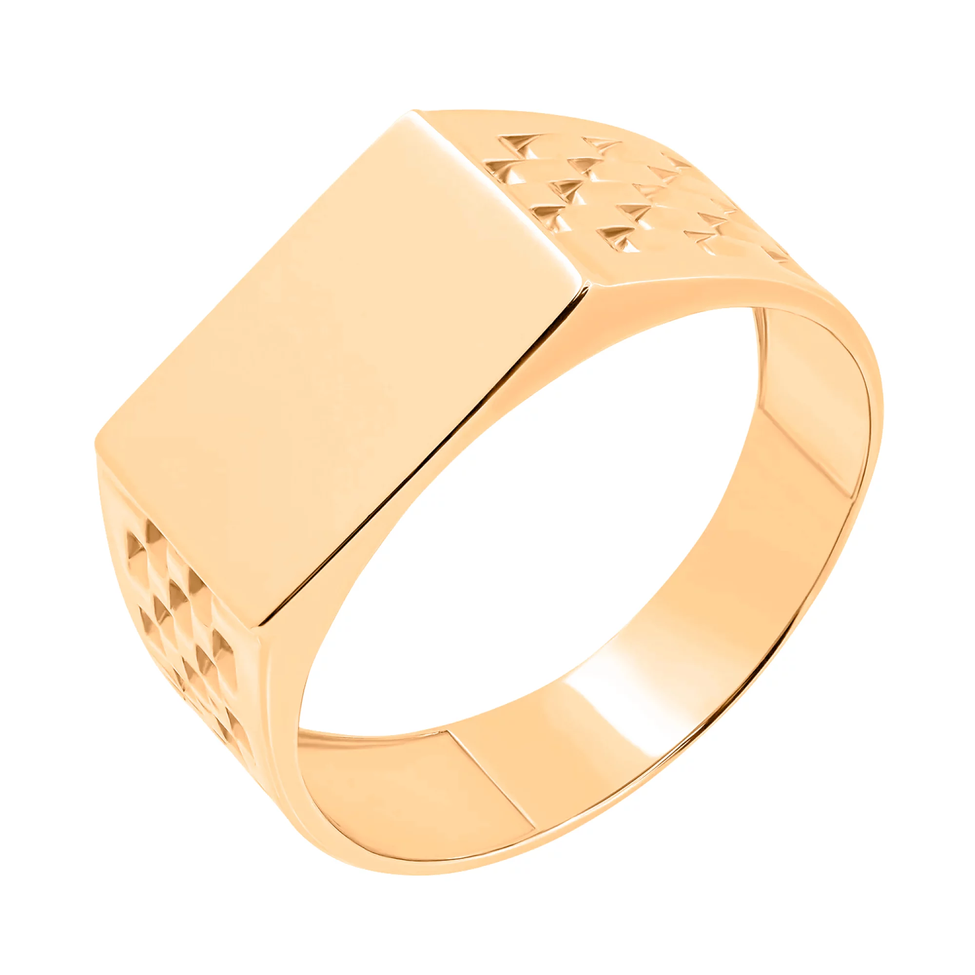 Перстень-печатка з червоного золота - 1309357 – зображення 1