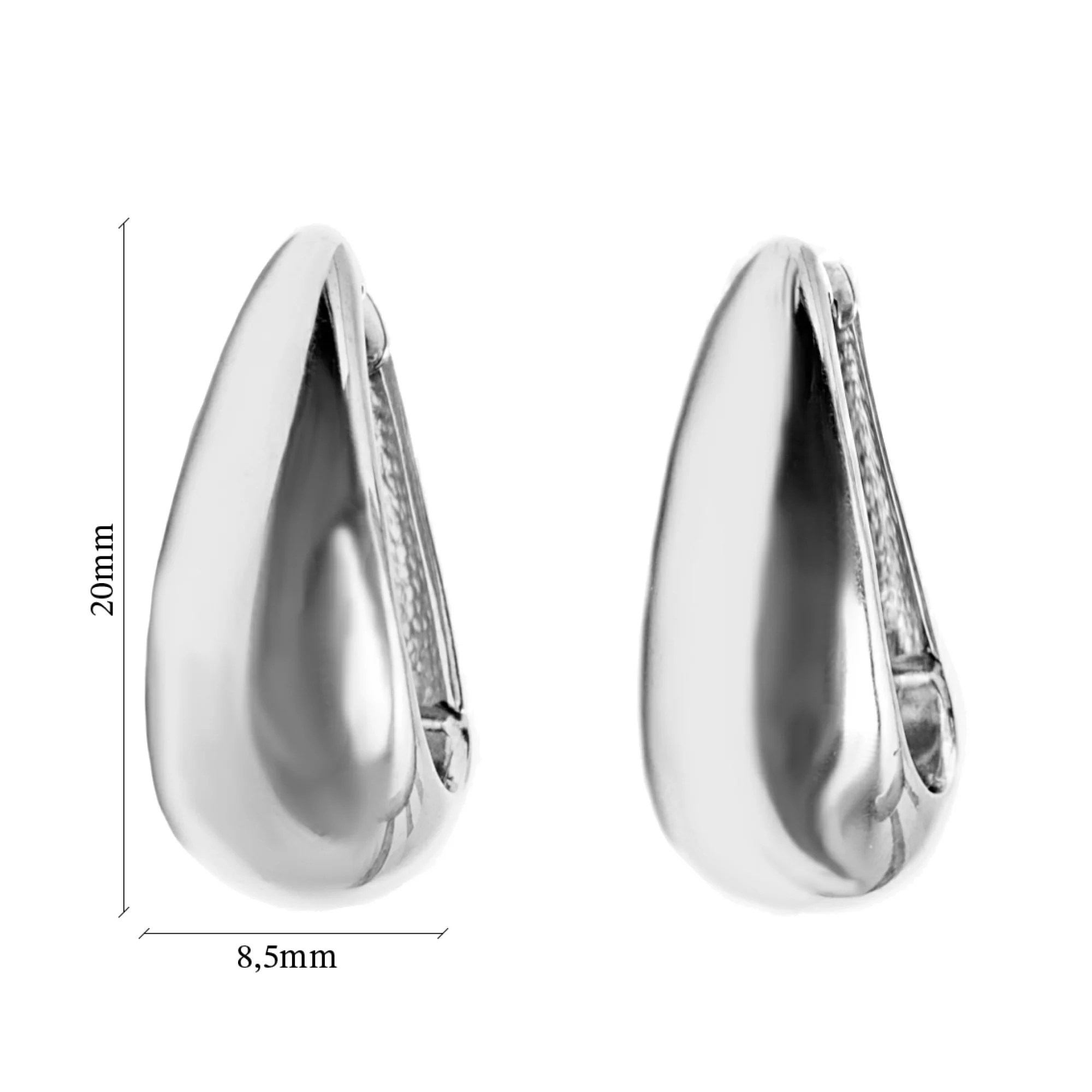 Сережки-кольца из серебра - 594393 – изображение 2