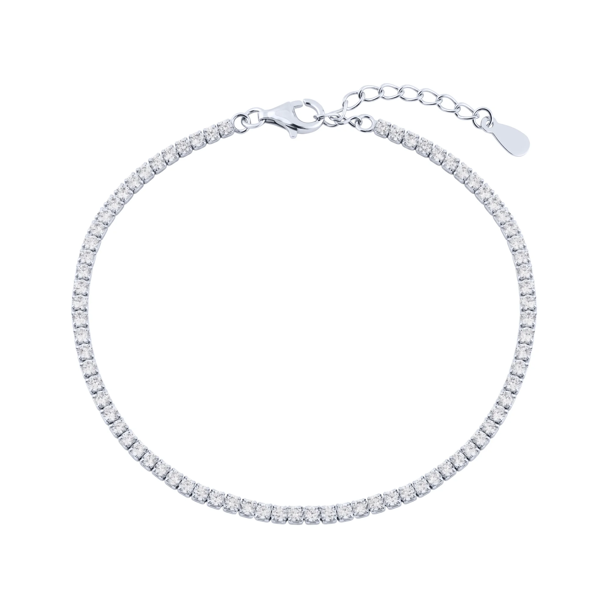 Серебряный теннисный браслет с фианитами - 2166988 - 1