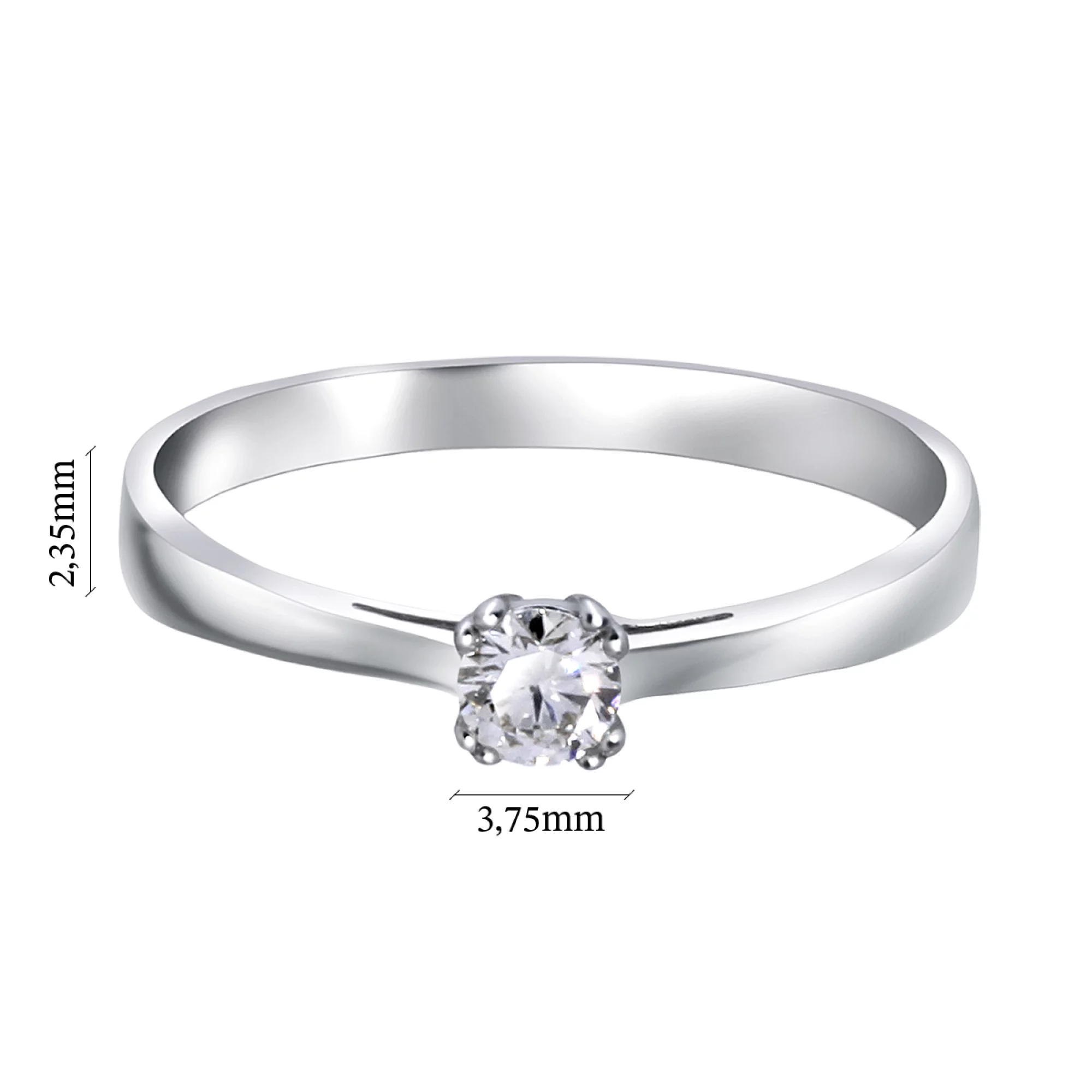 Кольцо для помолвки из белого золота с бриллиантом - 962771 – изображение 3