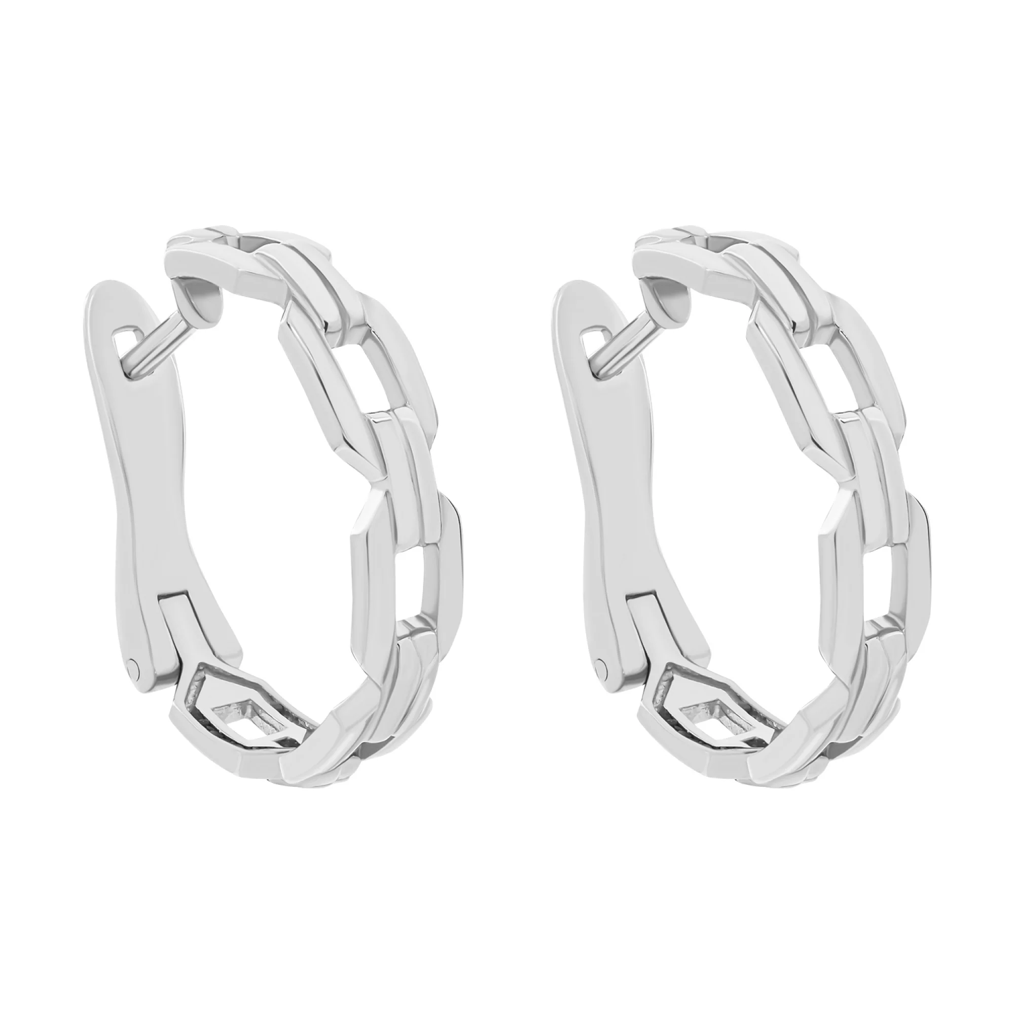 Серебряные серьги в форме цепочки - 1577171 - 1