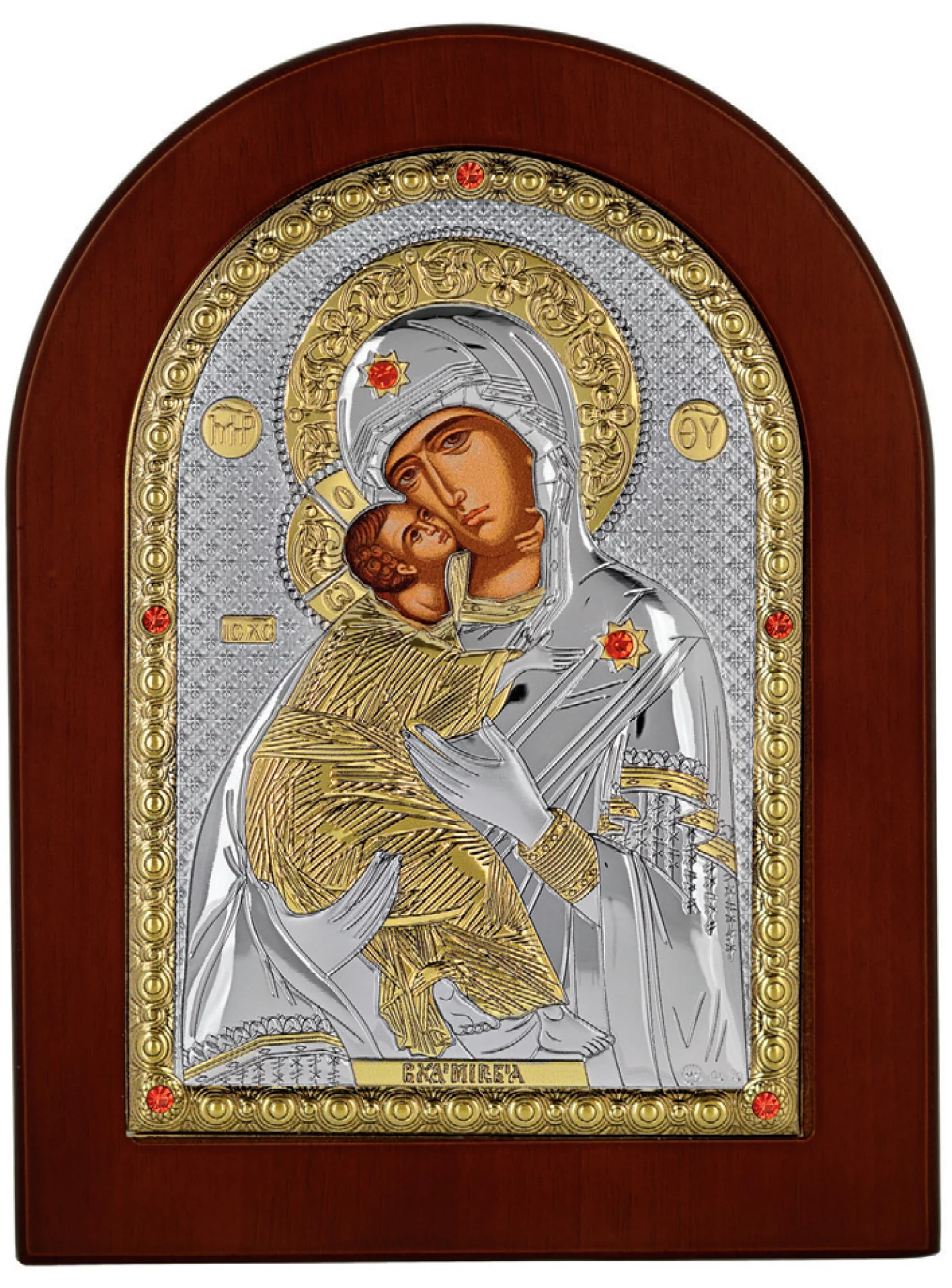 Икона Богородица "Владимирская". Размер 7,5x9,5 см - 1377075 – изображение 1
