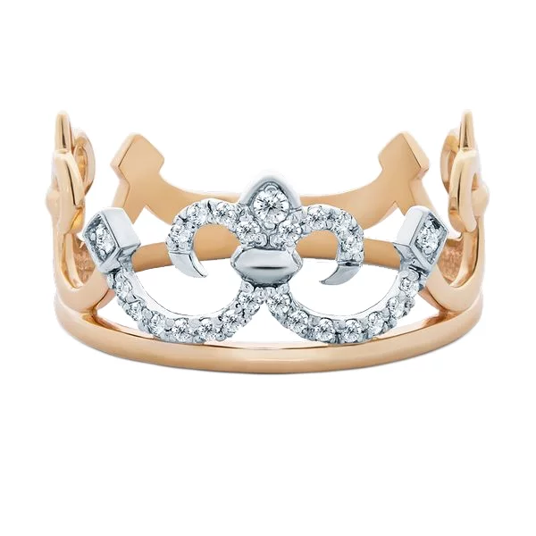 Золотое кольцо Корона с фианитом. Артикул 700062: цена, отзывы, фото – купить в интернет-магазине AURUM