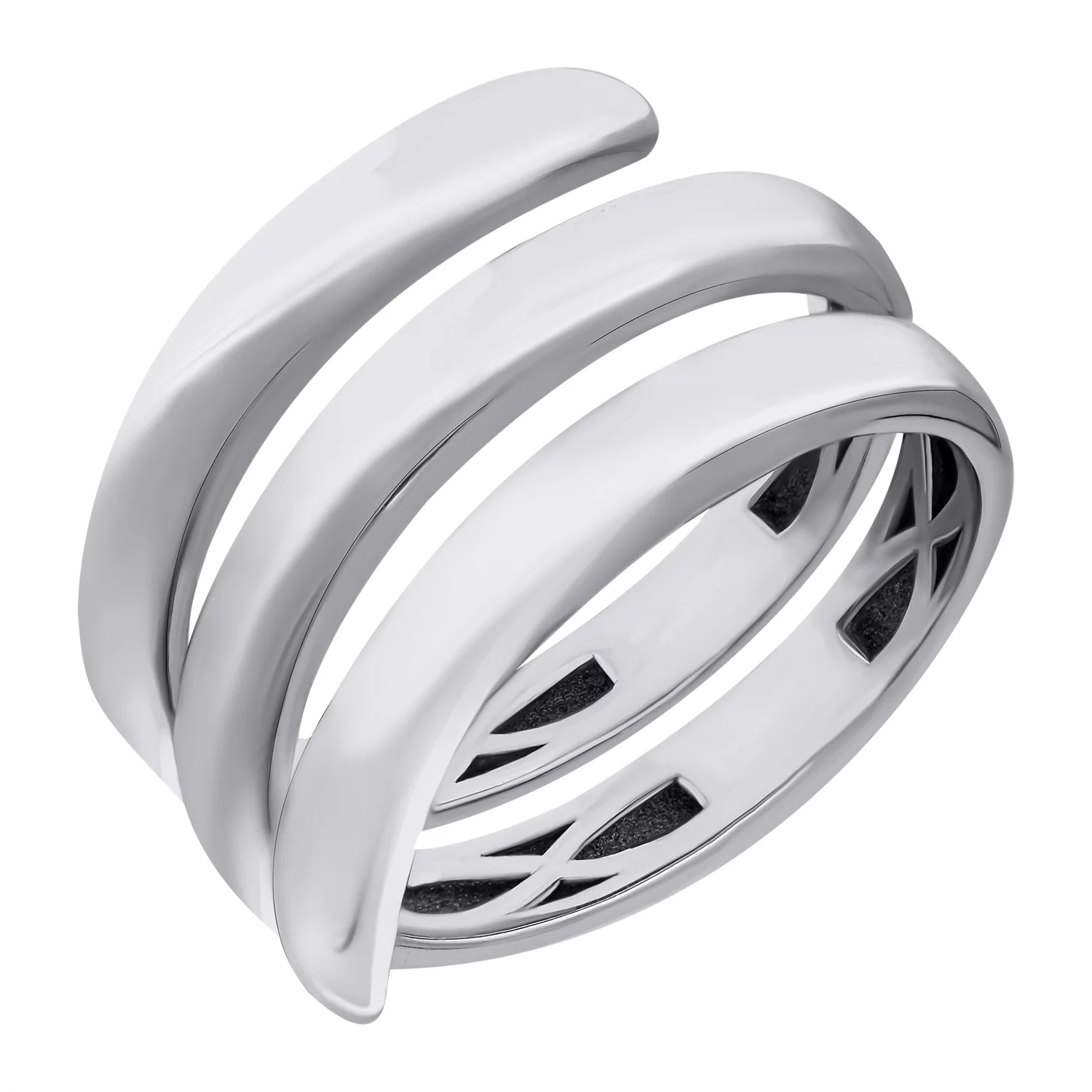 Кольцо серебряное с платиновым покрытием Спираль. Артикул 7501/500770-Пл: цена, отзывы, фото – купить в интернет-магазине AURUM