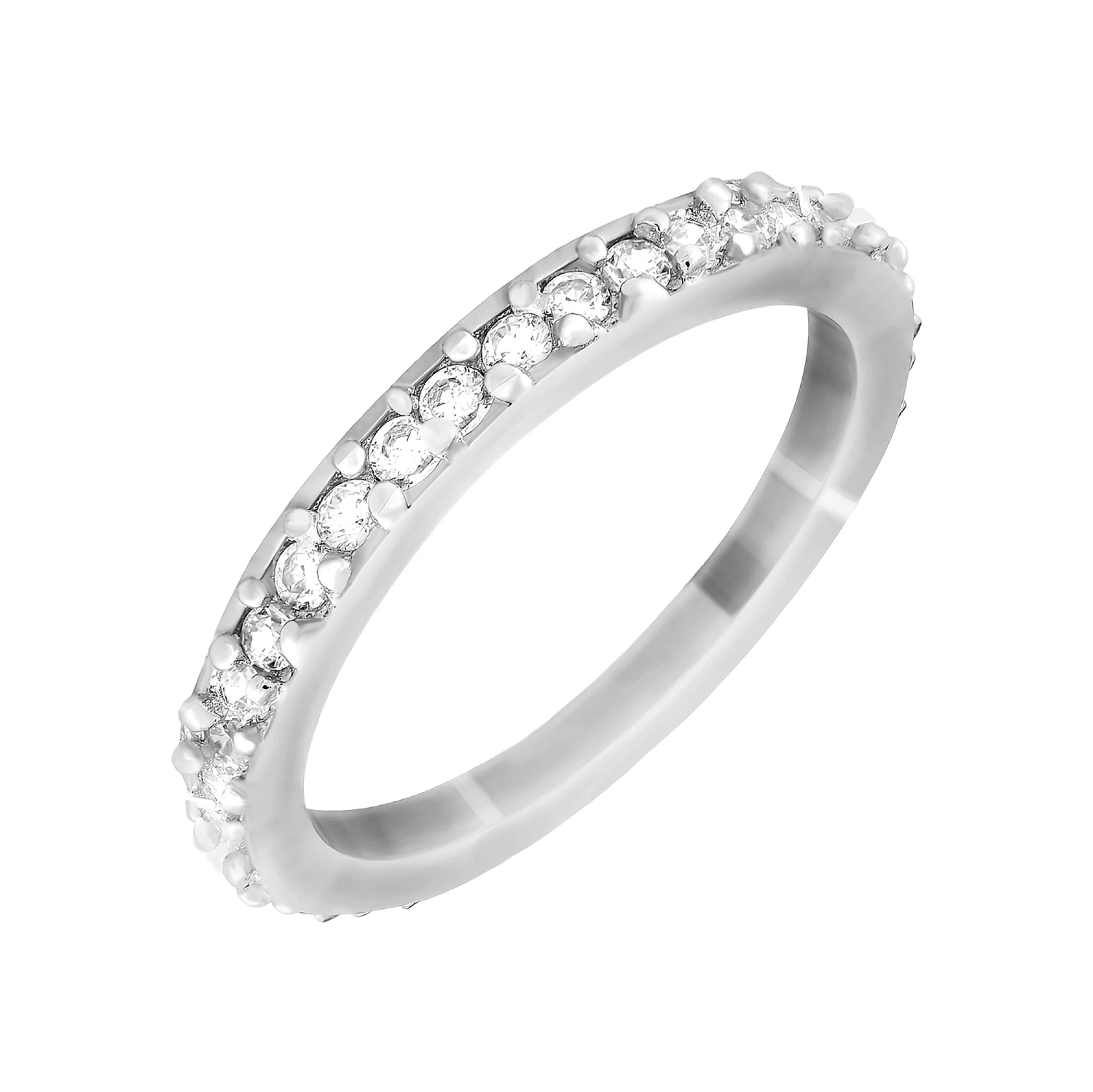 Серебряное кольцо с фианитами - 972984 – изображение 1