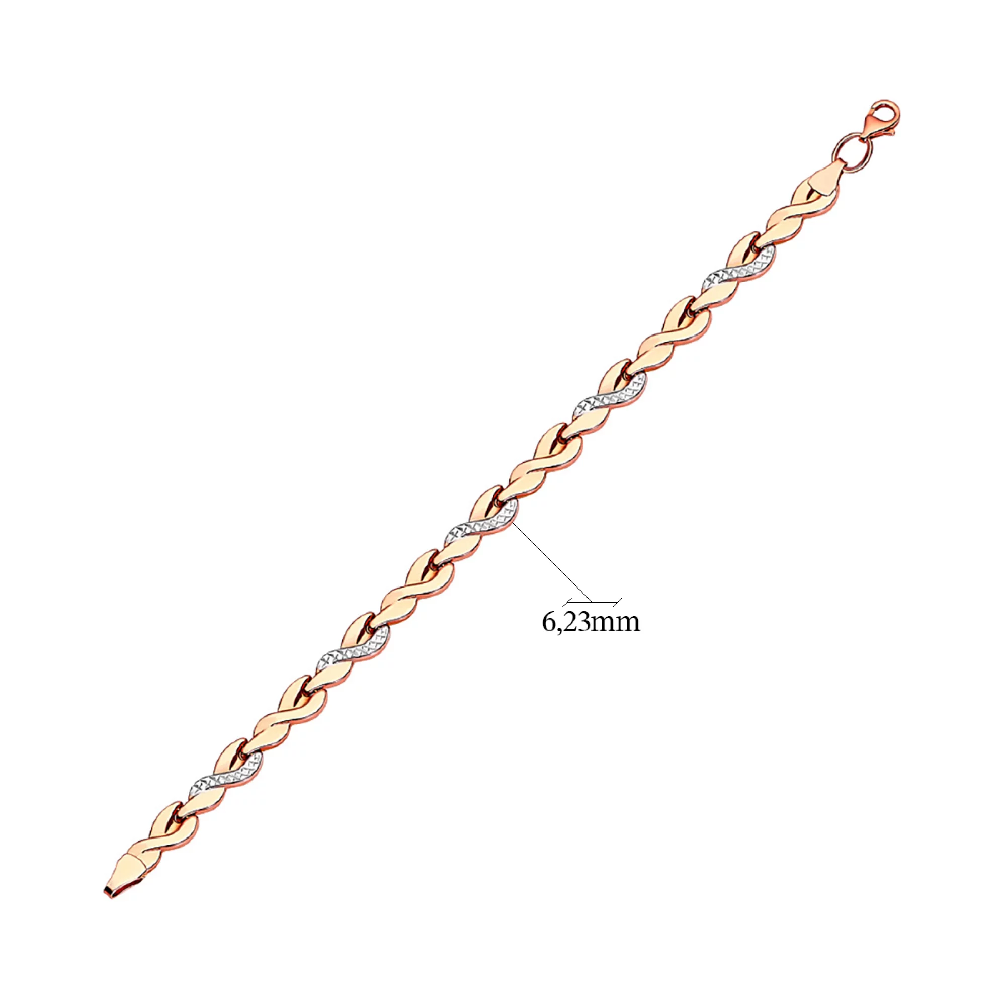 Браслет из комбинированного золота плетение ролекс - 973422 – изображение 3