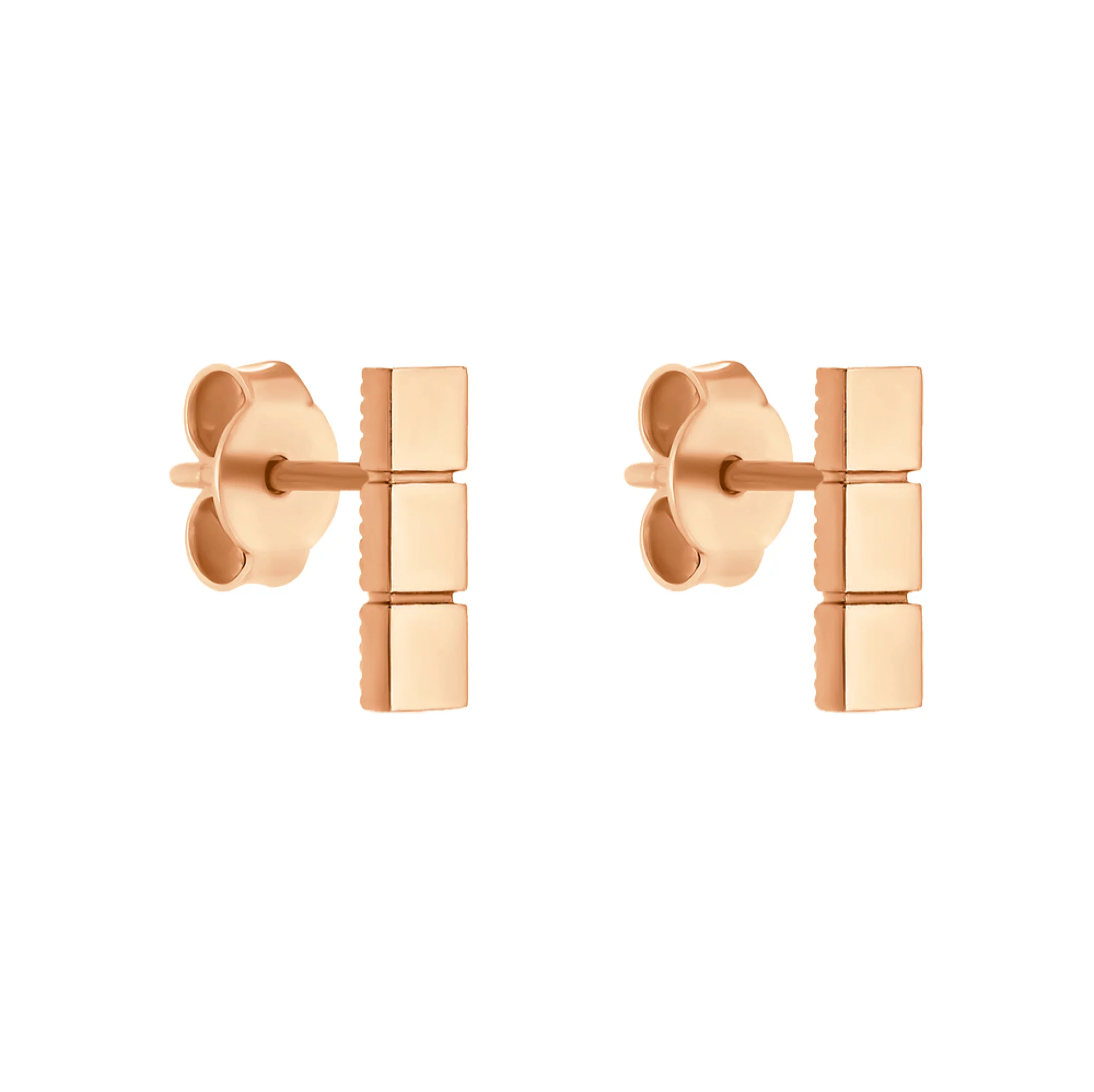 Сережки-гвоздики из красного золота - 948677 – изображение 1