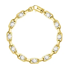 Елегантний браслет у комбінованому золоті з якірним плетінням - 1879063