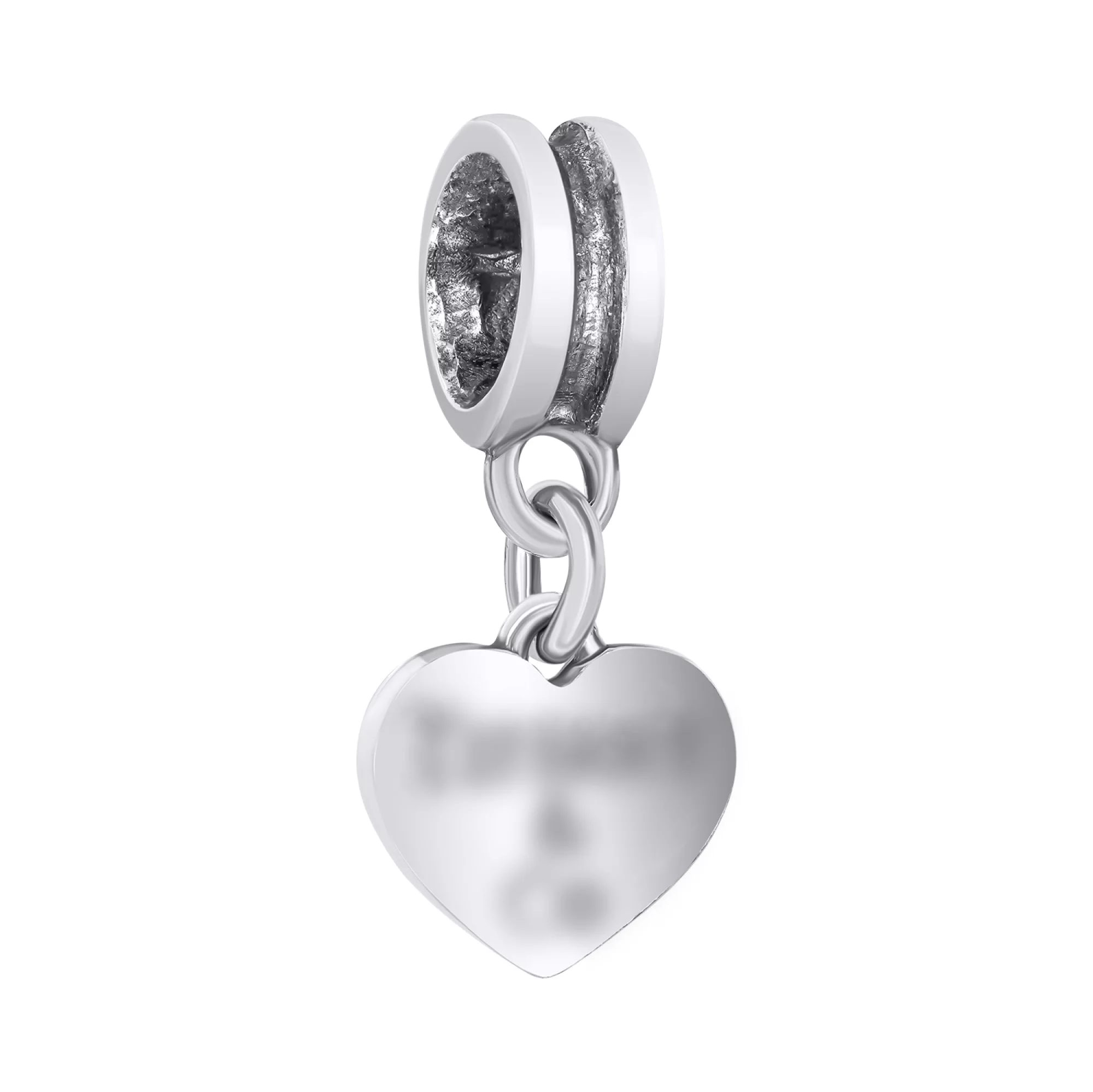 Шарм из серебра с подвесом "Сердце" - 1500949 – изображение 1