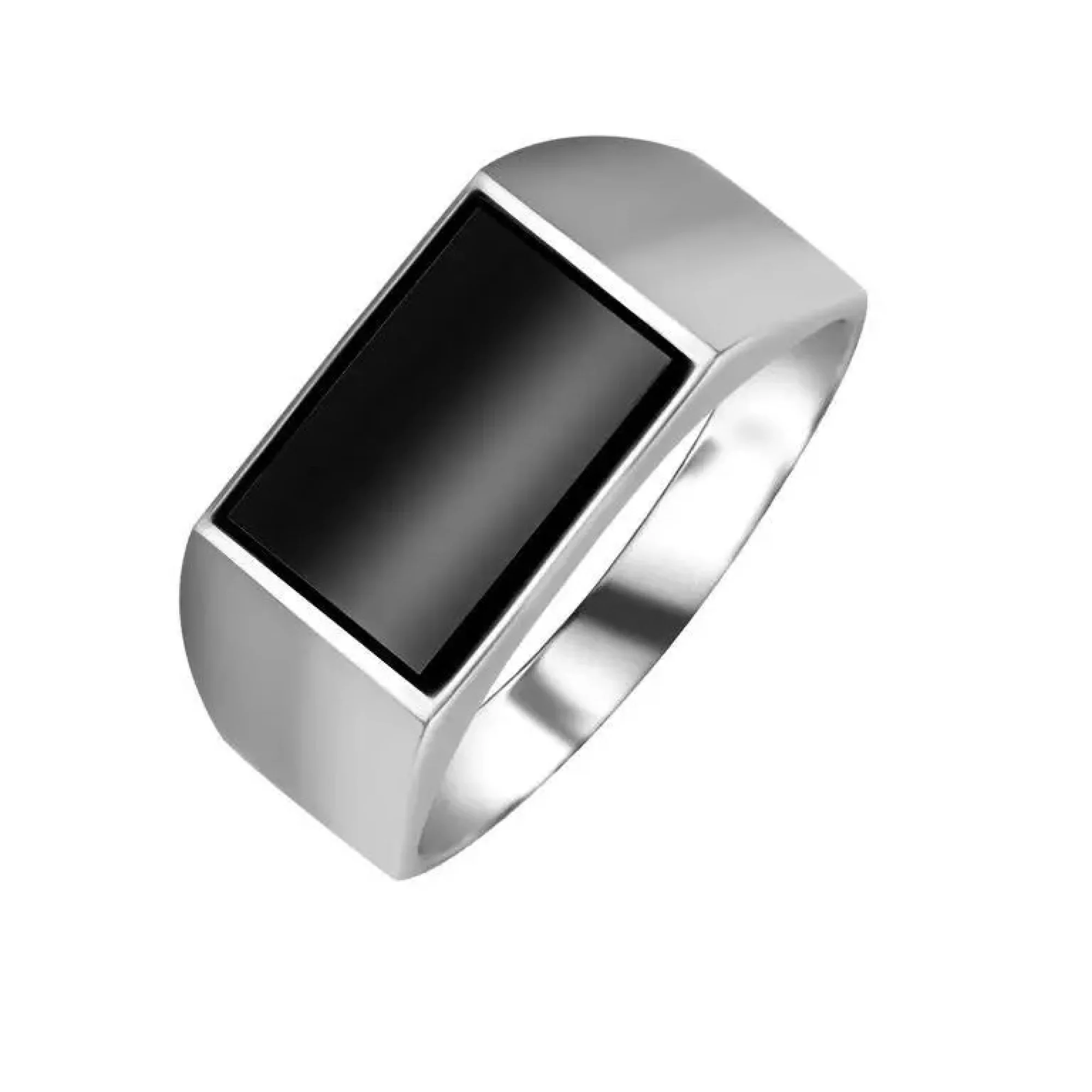 Серебряный перстень с обсидианом - 1634539 – изображение 1