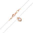 Силиконовая леска с подвесом "Капля" со вставками из красного золота с фианитом - 1953779