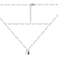 Колье серебряное с подвесом "Замок" с плетением якорное - 968873