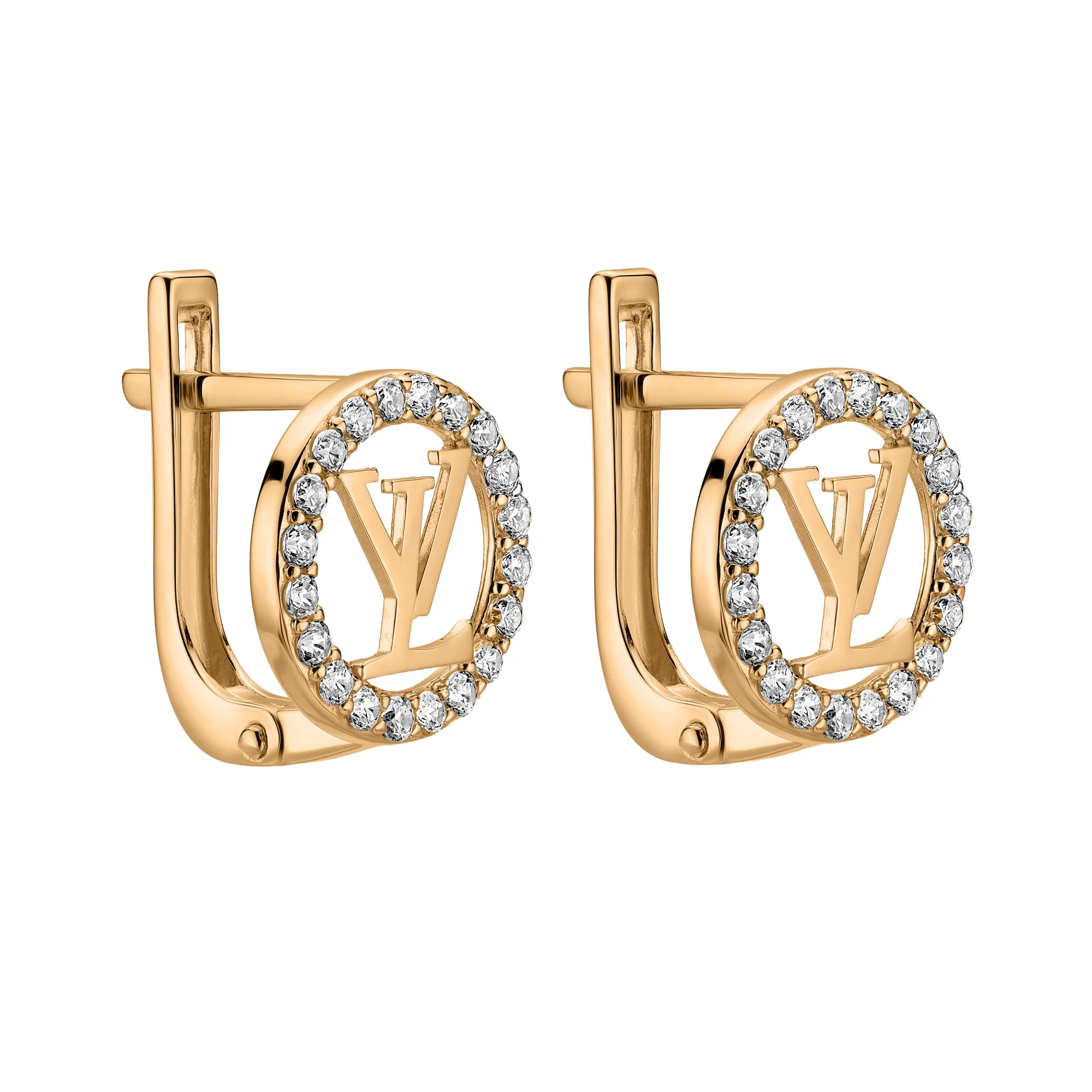 Серьги из красного золота с фианитами  - 2230219 - 1